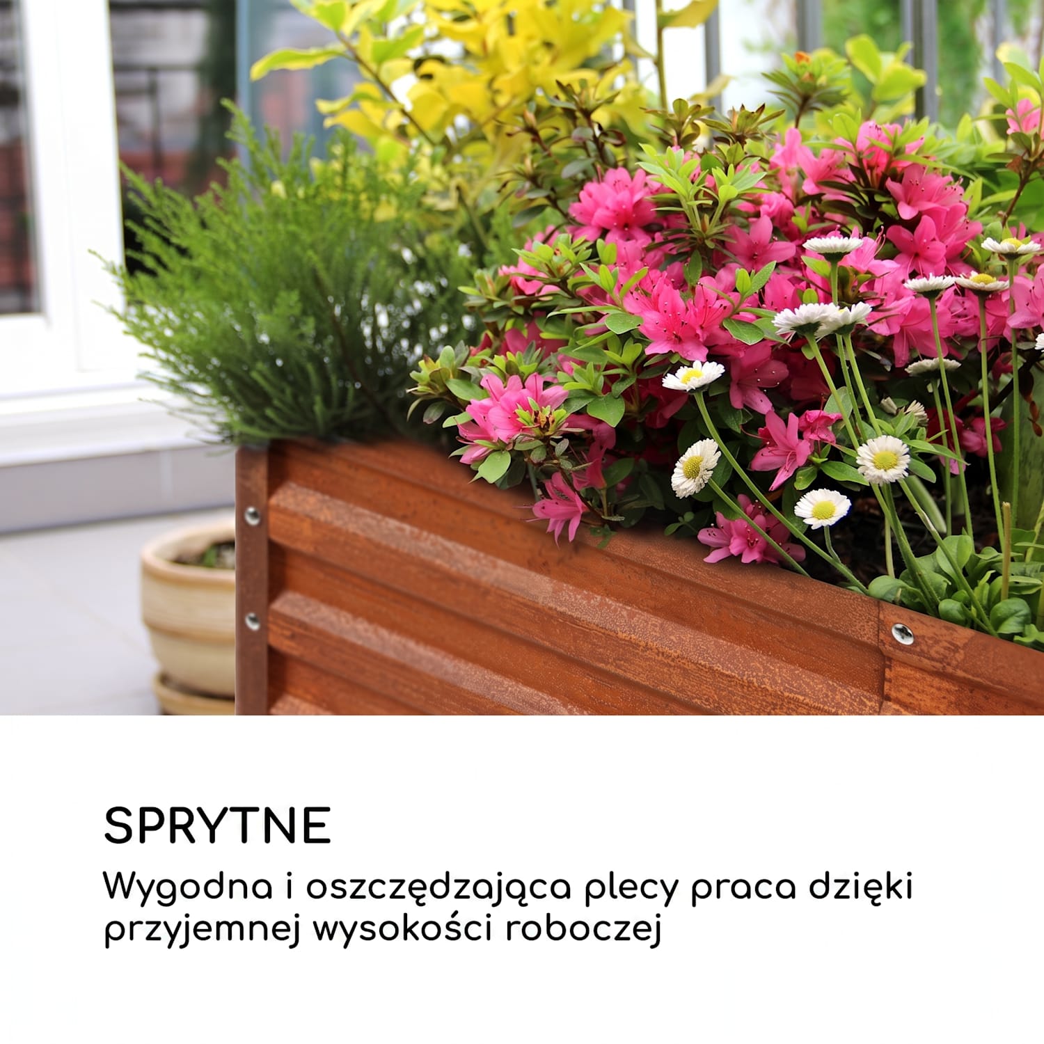 Rust Grow, podwyższona grządka, ocynkowana blacha stalowa, efekt rdzy 200 x 100 x 90 cm | Rdza