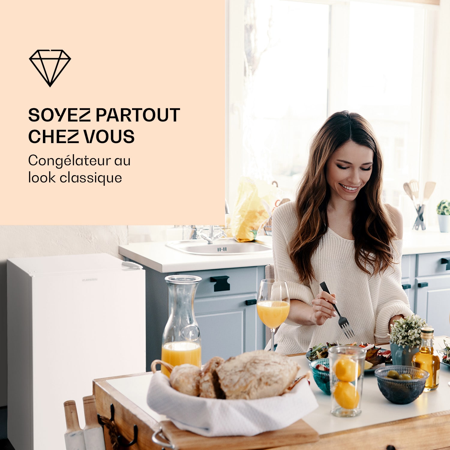 Congélateur Pluto 60L 4 étoiles 60 litres jusqu'à -18 °C 