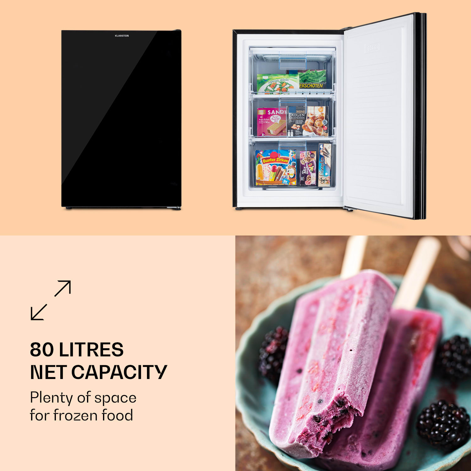 Pluto 80L, zamrażarka, 4 gwiazdki, 80 l, maks. -18°C