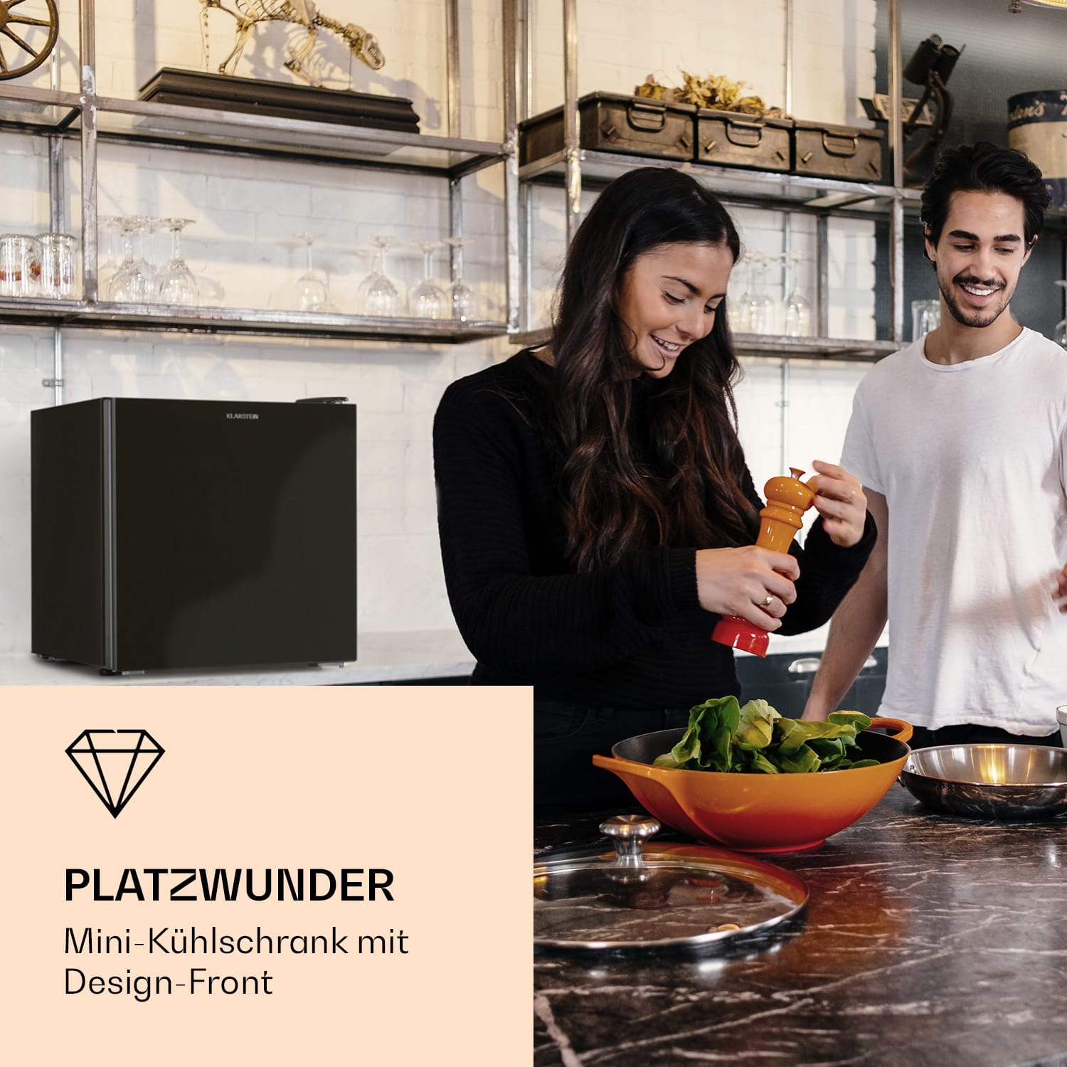 Luminance Frost Mini-Kühlschrank 45l EEK F Gefrierfach 1,5l Glastür 