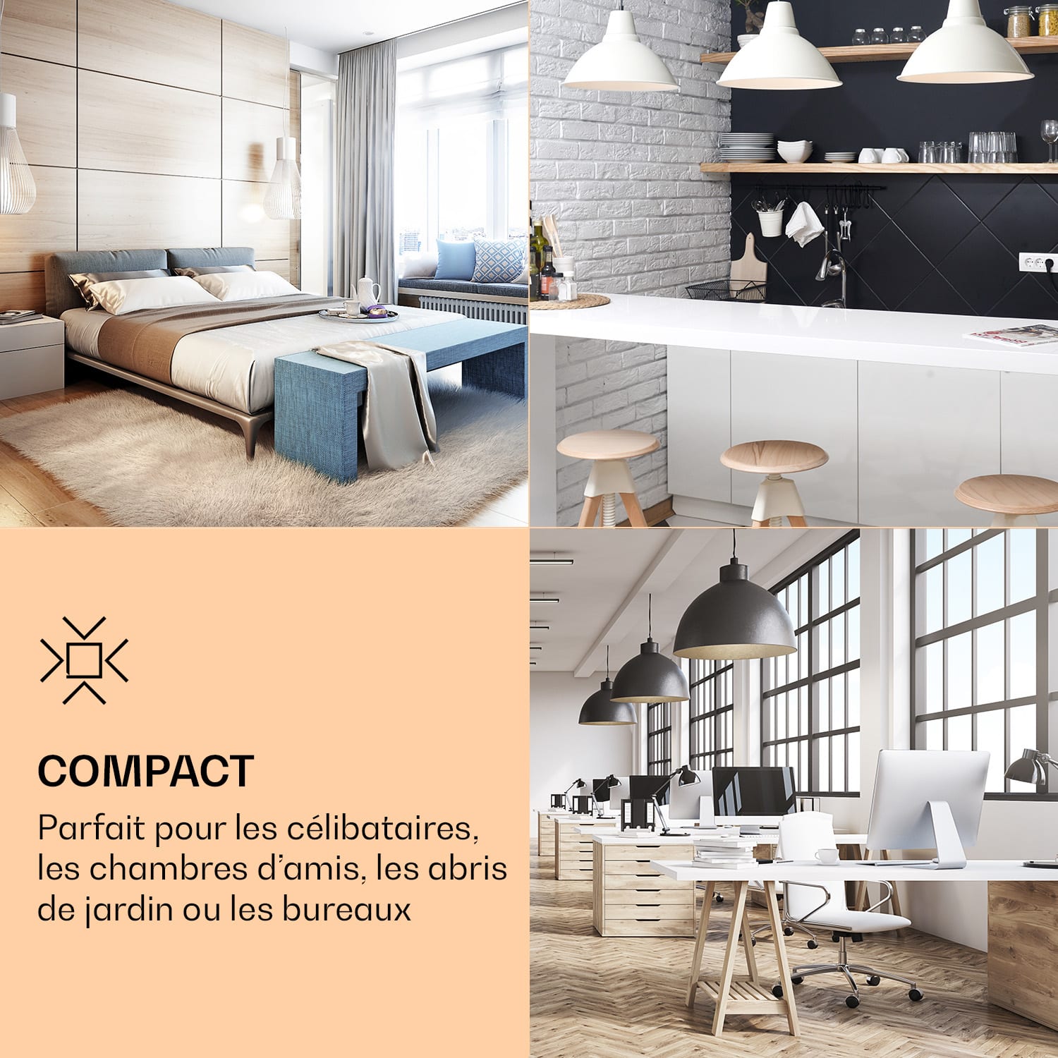 Luminance Frost Mini réfrigérateur 45 l CEE F Compartiment congélateur 1.5 l Porte vitrée 