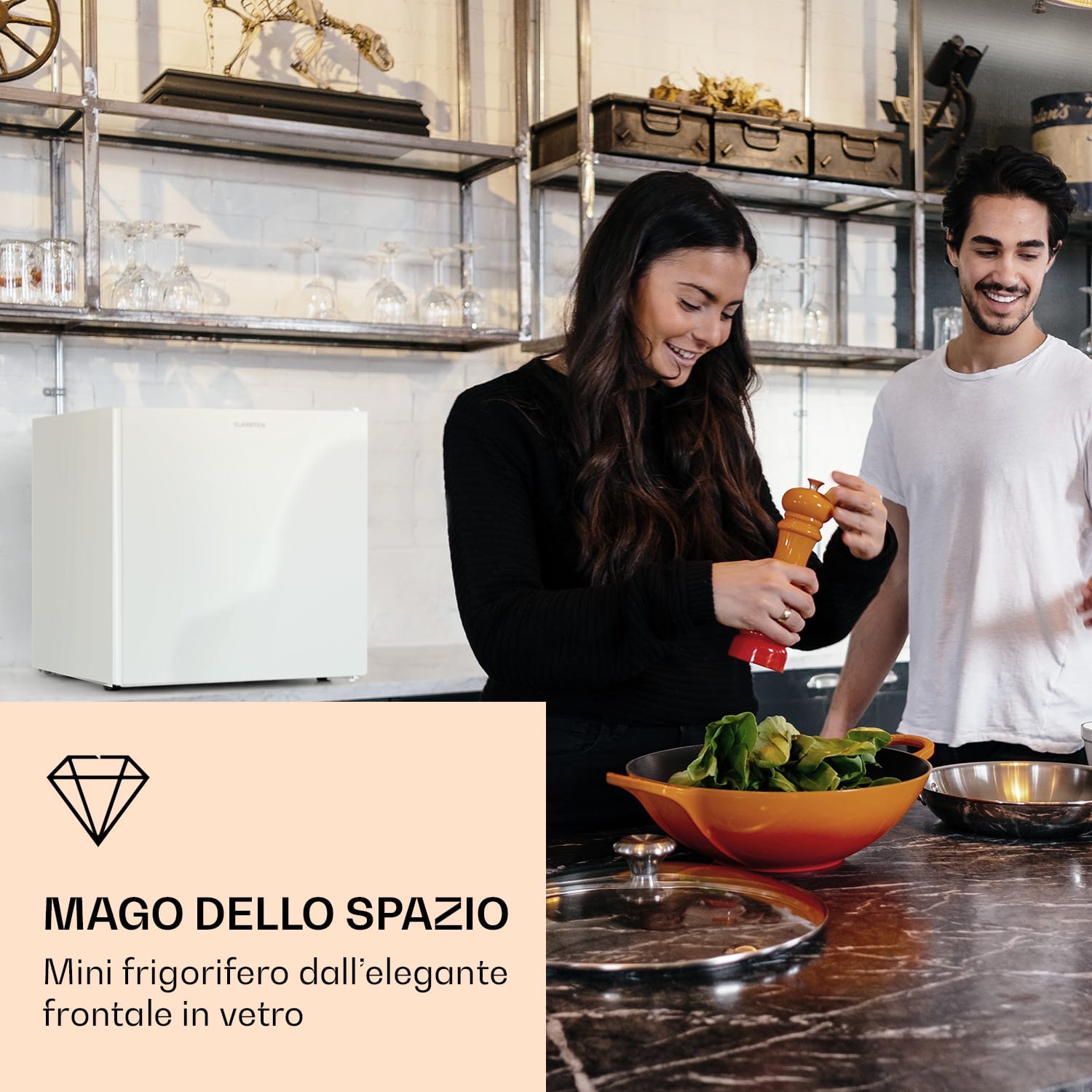 Luminance Frost Mini frigo 45l EEK F Vano congelatore 1,5l Porta di vetro Bianco