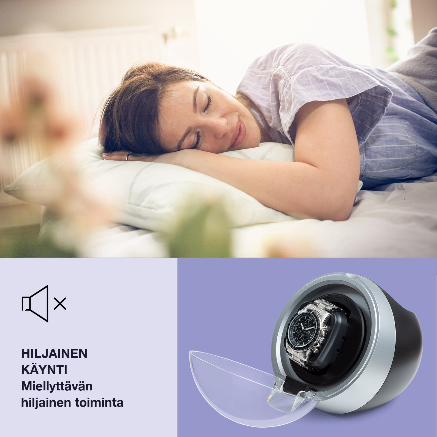 St. Gallen ll Premium -kellonliikutin 4 nopeutta 3 pyörimistoimintoa Hopea Metallinen
