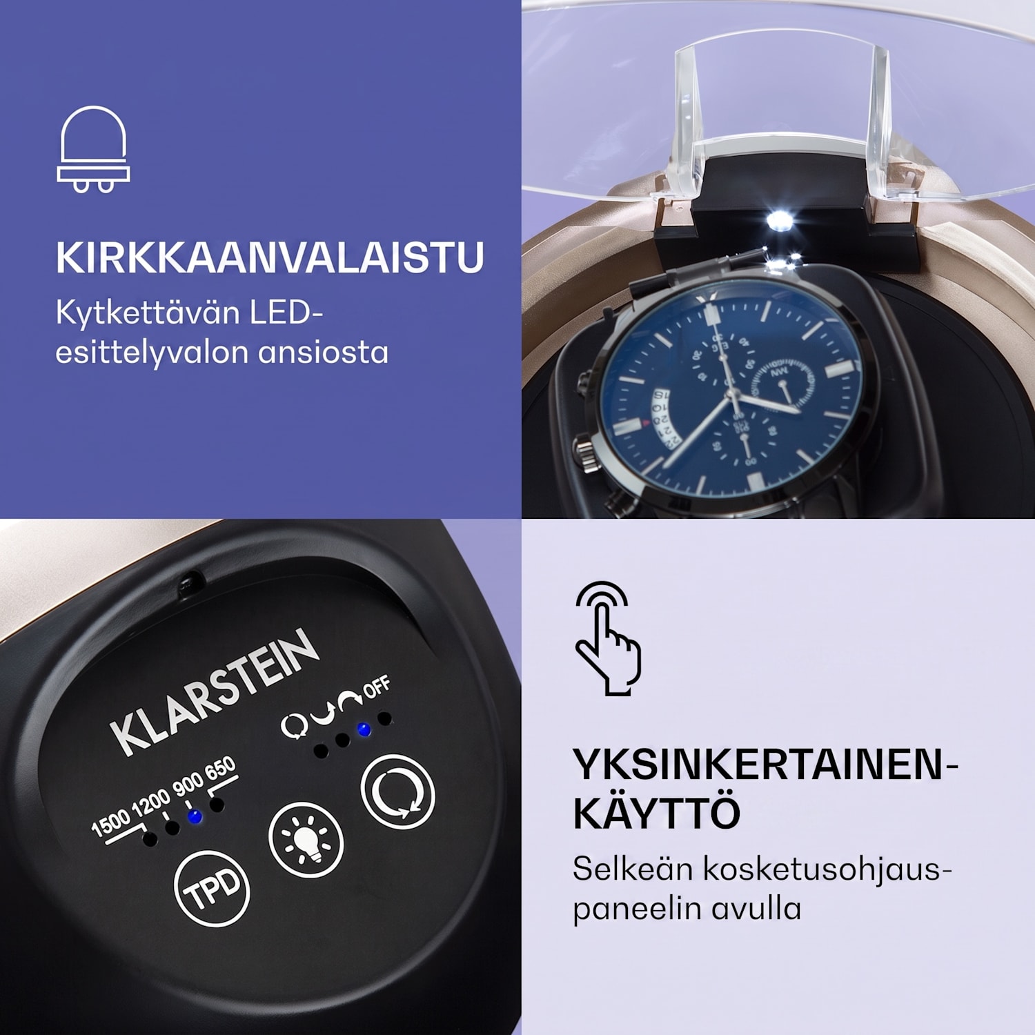 St. Gallen ll Premium -kellonliikutin 4 nopeutta 3 pyörimistoimintoa Nikkeli Metallinen
