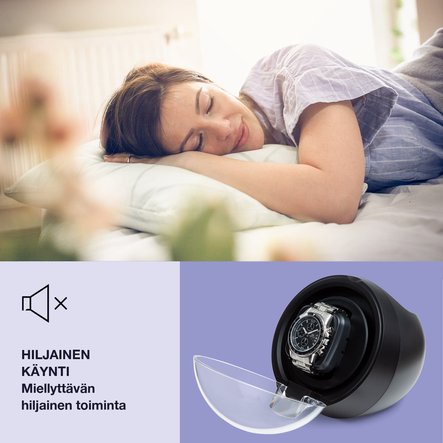 St. Gallen ll Premium -kellonliikutin 4 nopeutta 3 pyörimistoimintoa Musta