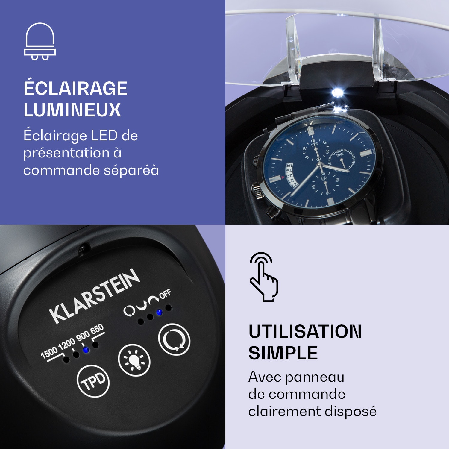 St. Gallen ll Remontoir de montres Premium 4 vitesses 3 modes de rotation 