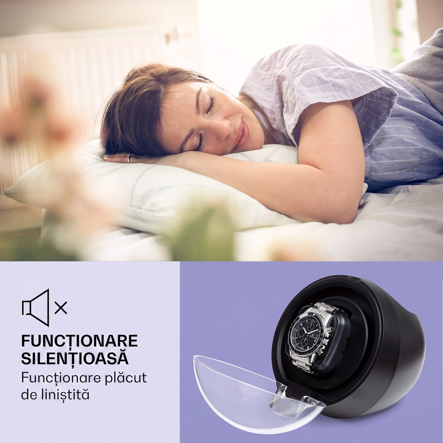 Sf. Gallen ll Premium, cutie pentru întors ceasuri, 4 viteze, 3 moduri de rotație Negru