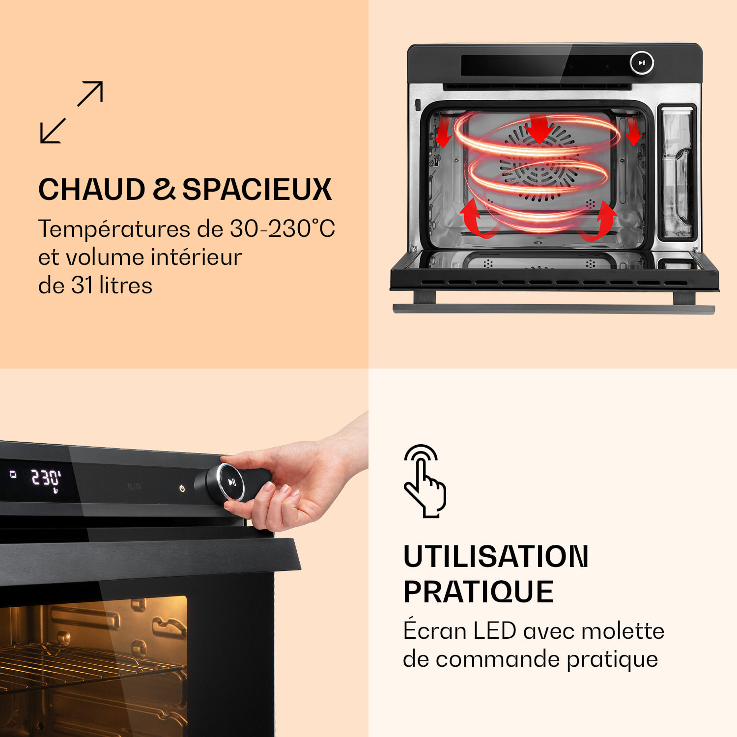 VaporChef combi-stoomoven 230 °C 31 l touch bedieningspaneel 31 Ltr