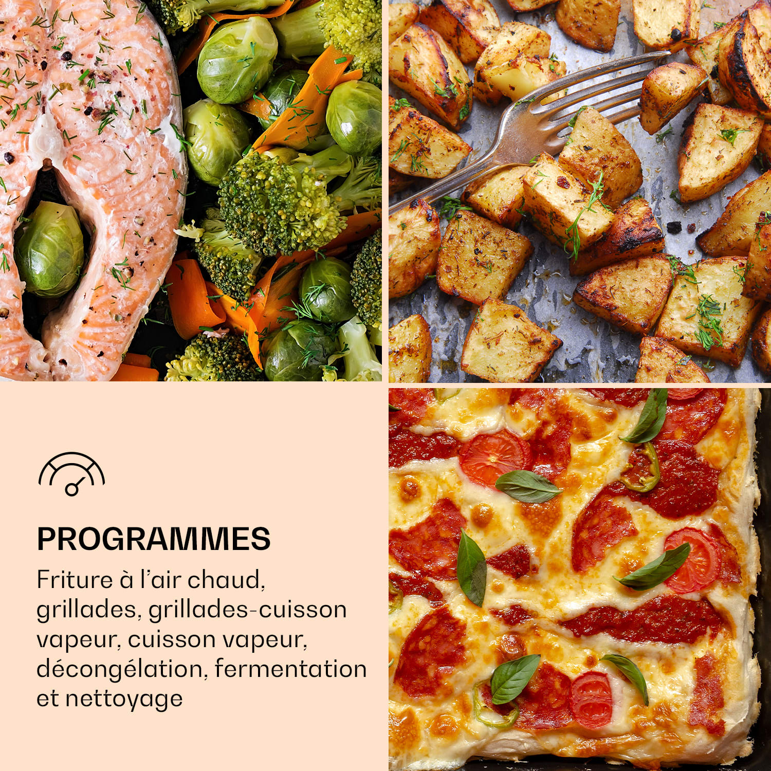 VaporChef Four à vapeur 230 ° C 31 l panneau de commande tactile 