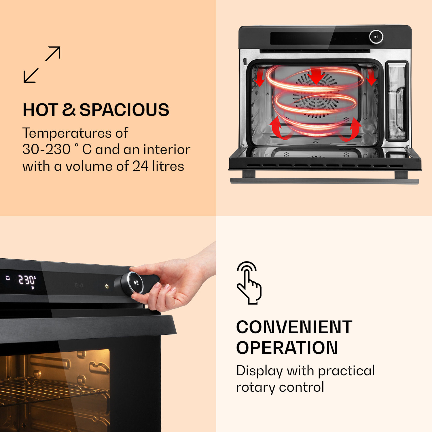 VaporChef, cuptor cu aburi, 230 ° C, 24 l, panou de control tactil 24 L