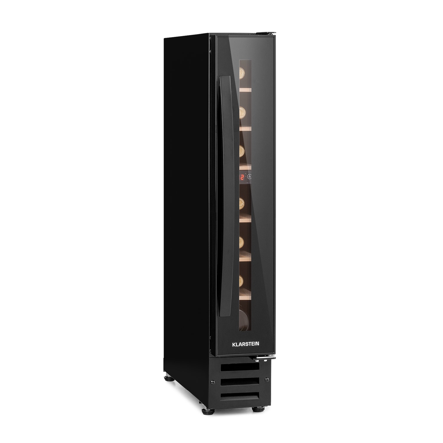 Vinovilla 7 Built-in Onyx Frigorífico integrado para vinos cristal negro Acero inoxidable 7 botellas | 1 zona de refrigeración | Negro