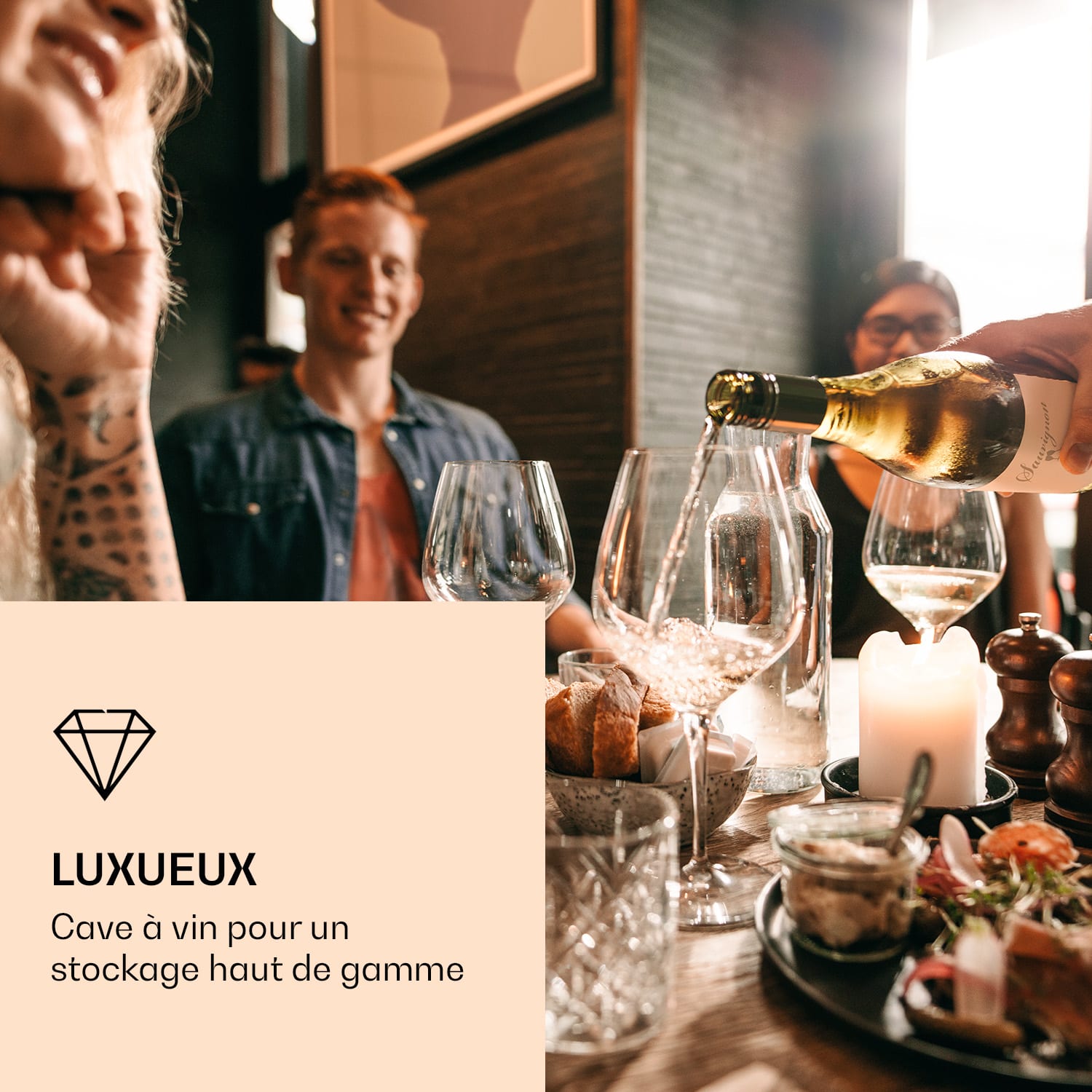 Vinovilla 7 Built-in Uno inbouw wijnkoelkast glas edelstaal 7 flessen | 1 koelzone | Roestvrij Staal