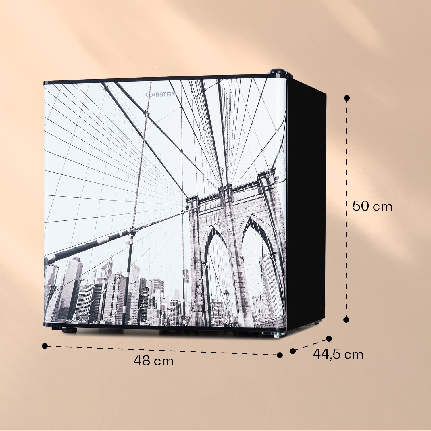 CoolArt 45L Mini-Kühlschrank EEK F Gefrierfach 1,5l Designtür 