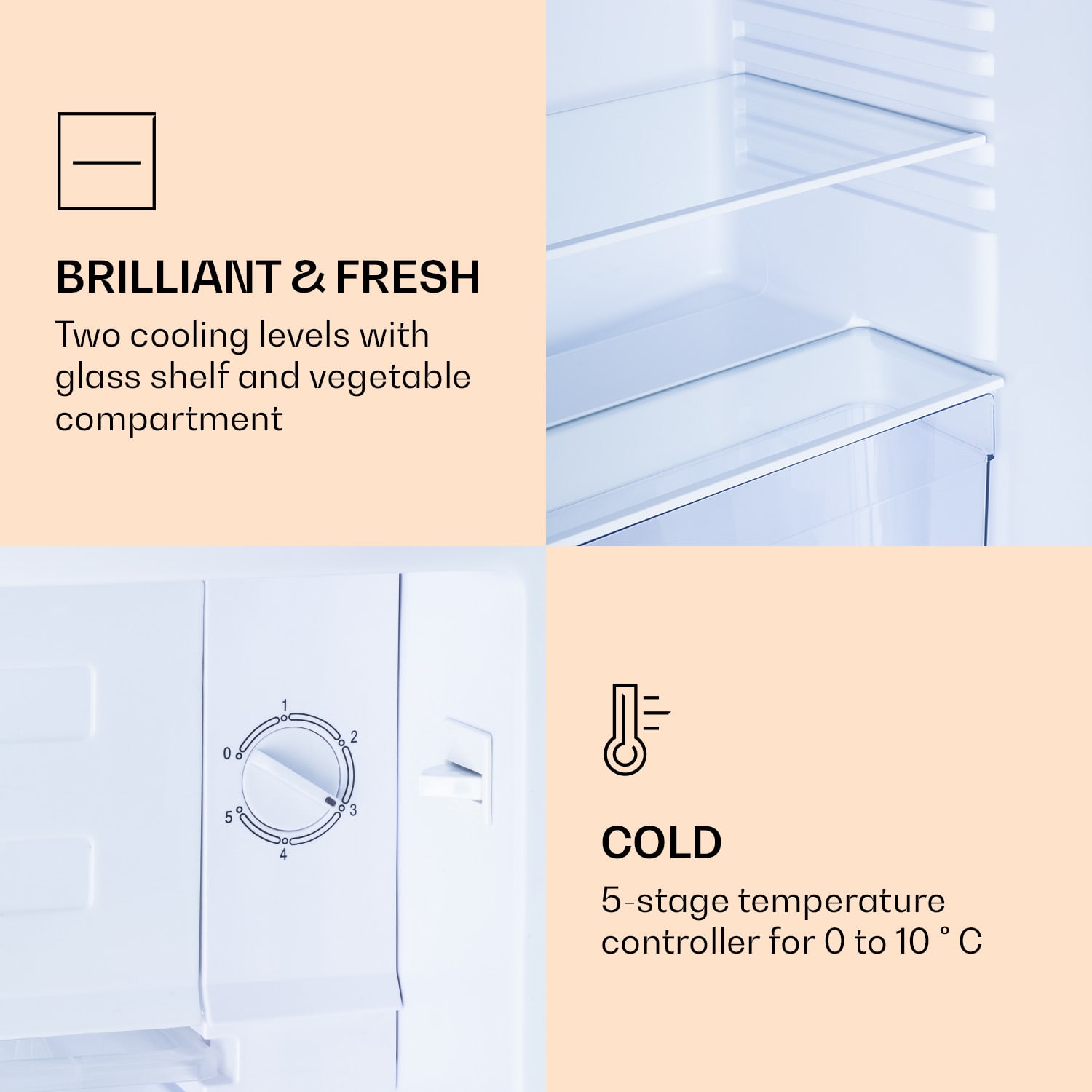 CoolArt, 79L, kombinacija hladnjaka sa zamrzivačem, EEK F, zamrzivač 9l, dizajnerska vrata