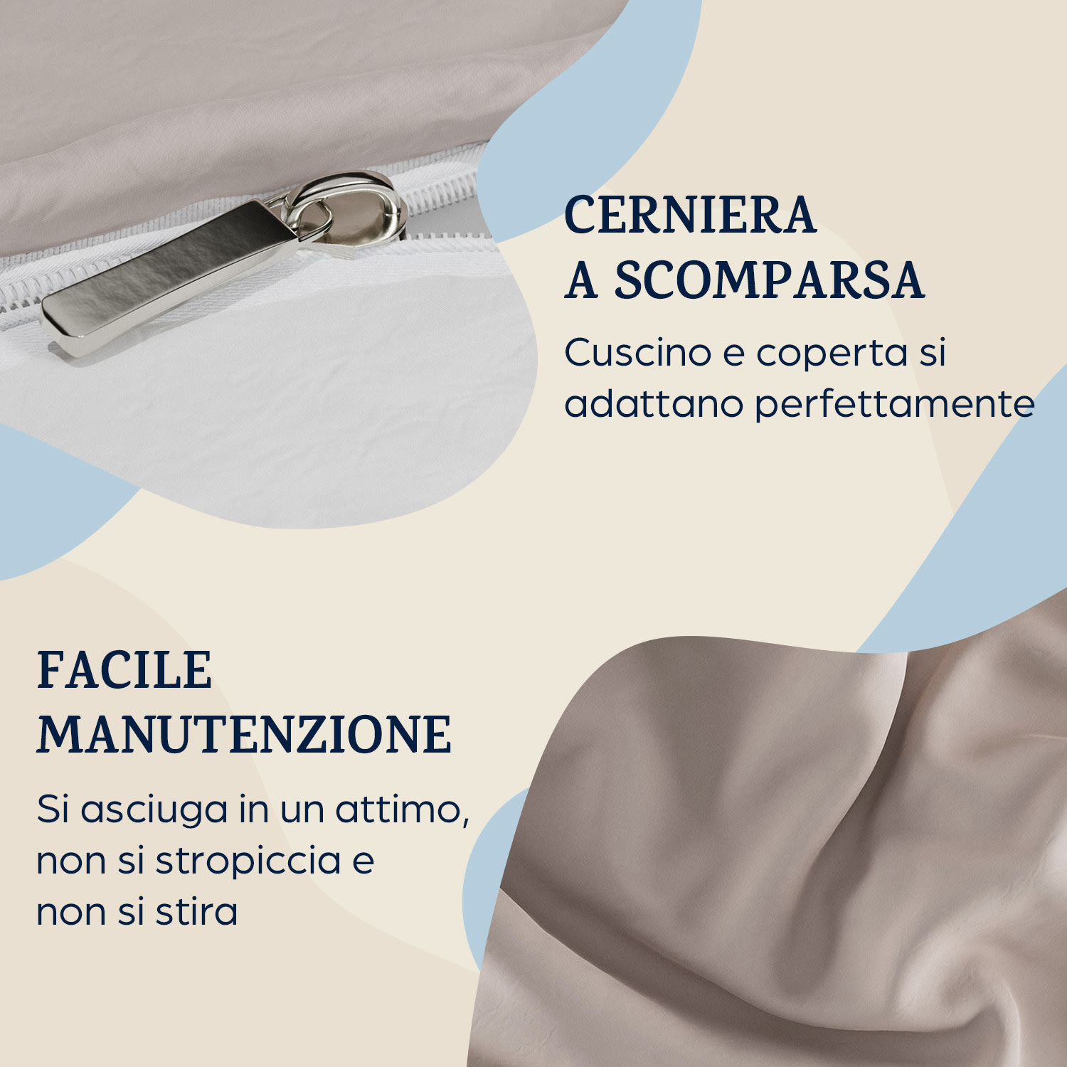 Soft Wonder-Edition, biancheria da letto, 135x200 cm, talpa/bianco Sabbia