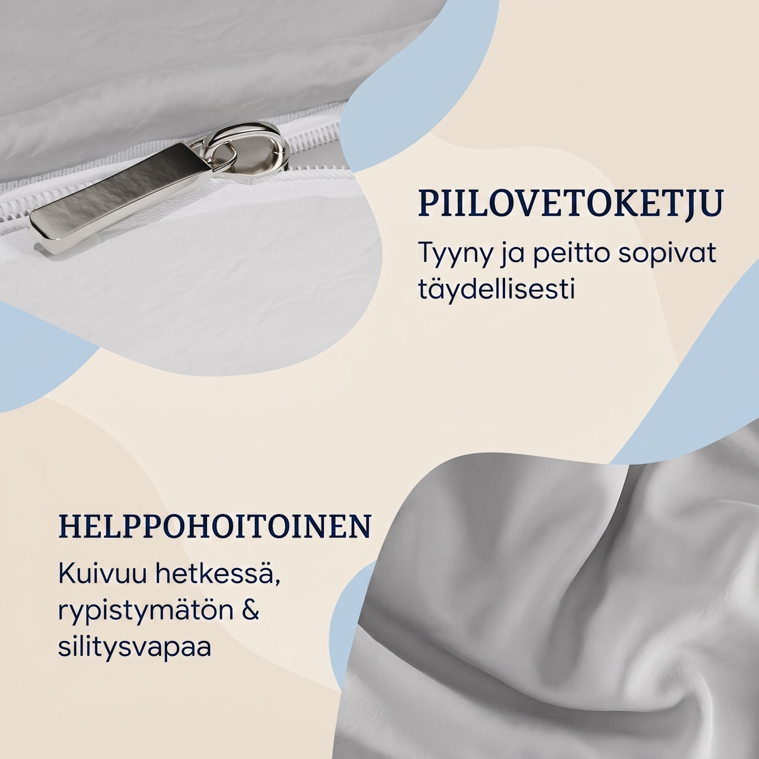 Soft Wonder-Edition, vuodevaatteet, 135 x 200 cm, vaaleanharmaa/valkoinen Keskiharmaa