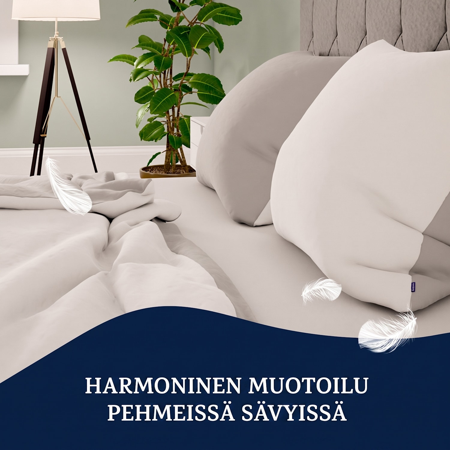 Soft Wonder-Edition, vuodevaatteet, 135 x 200 cm, vaaleanharmaa/valkoinen Keskiharmaa
