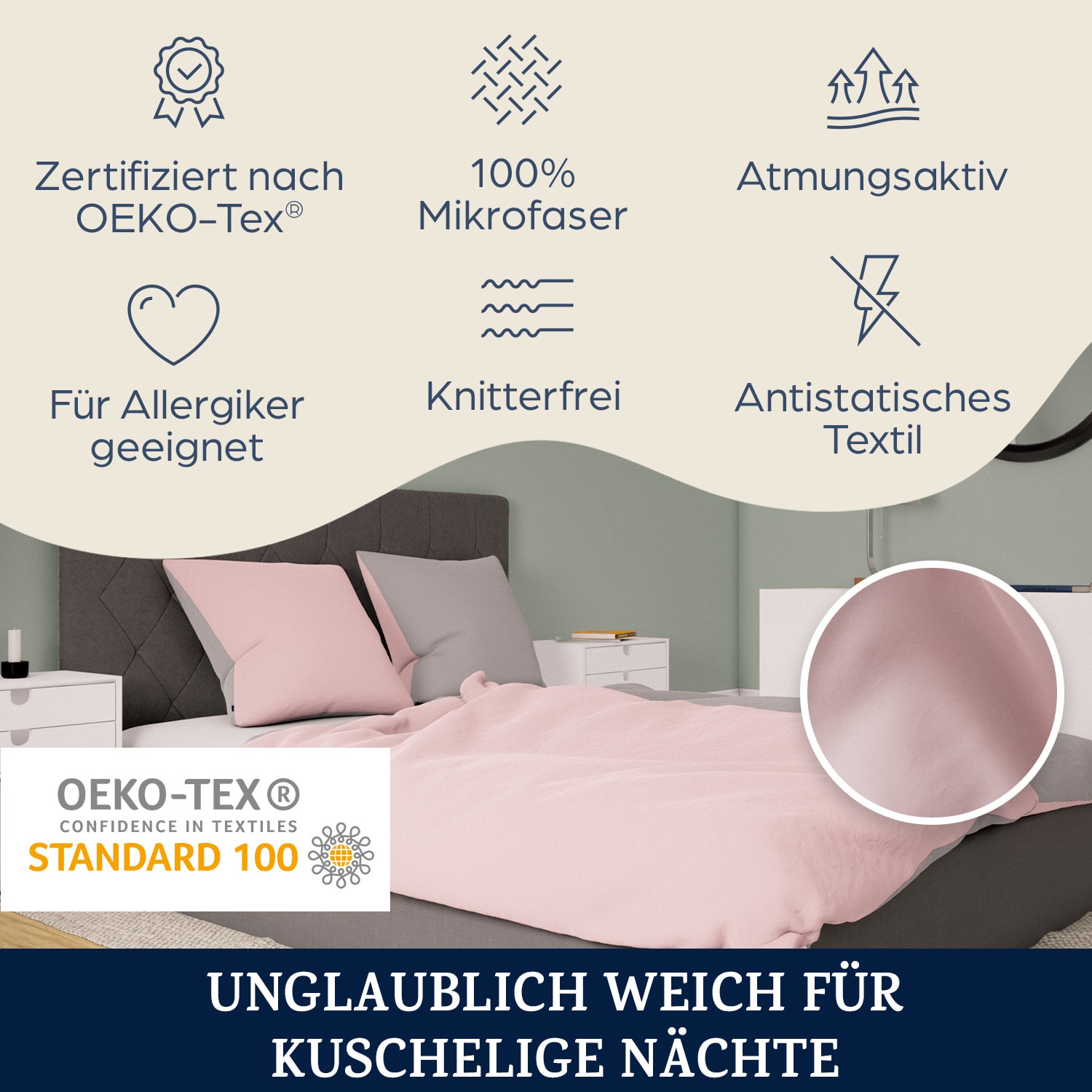 Soft Wonder-Edition Bettwäsche 135x200 cm Zartes Rosa