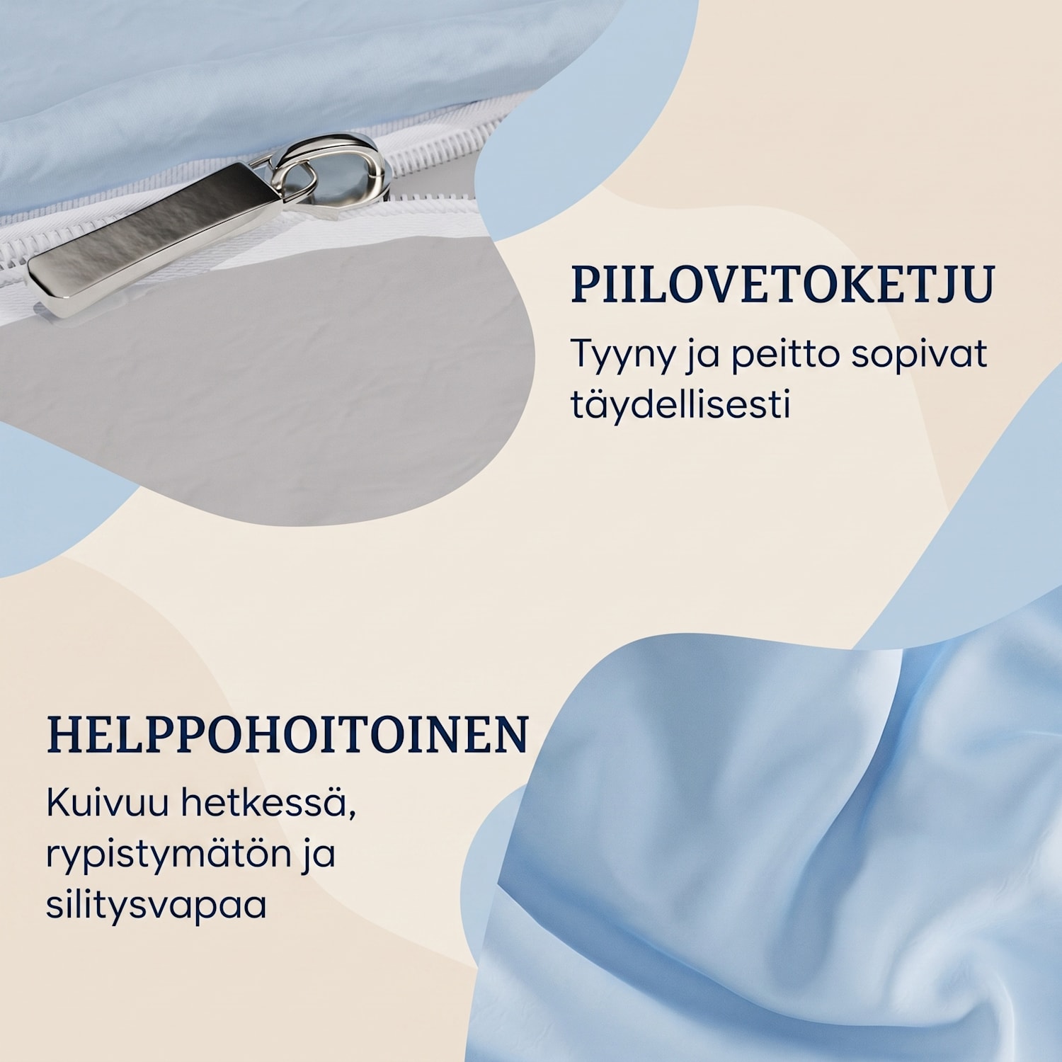 Soft Wonder-Edition, pussilakana, 135 x 200 cm, siniharmaa/valkoinen Haalea Sininen