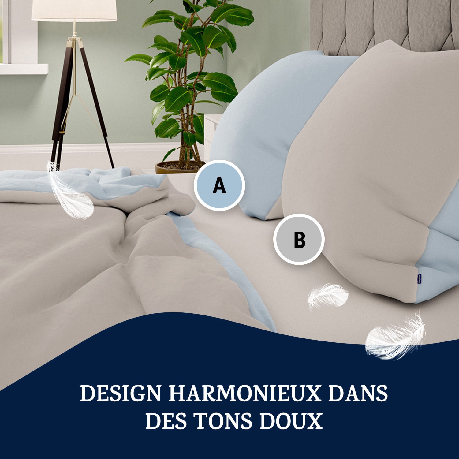 Soft Wonder Edition beddengoed 135x200 cm blauwgrijs/wit Lichtblauw