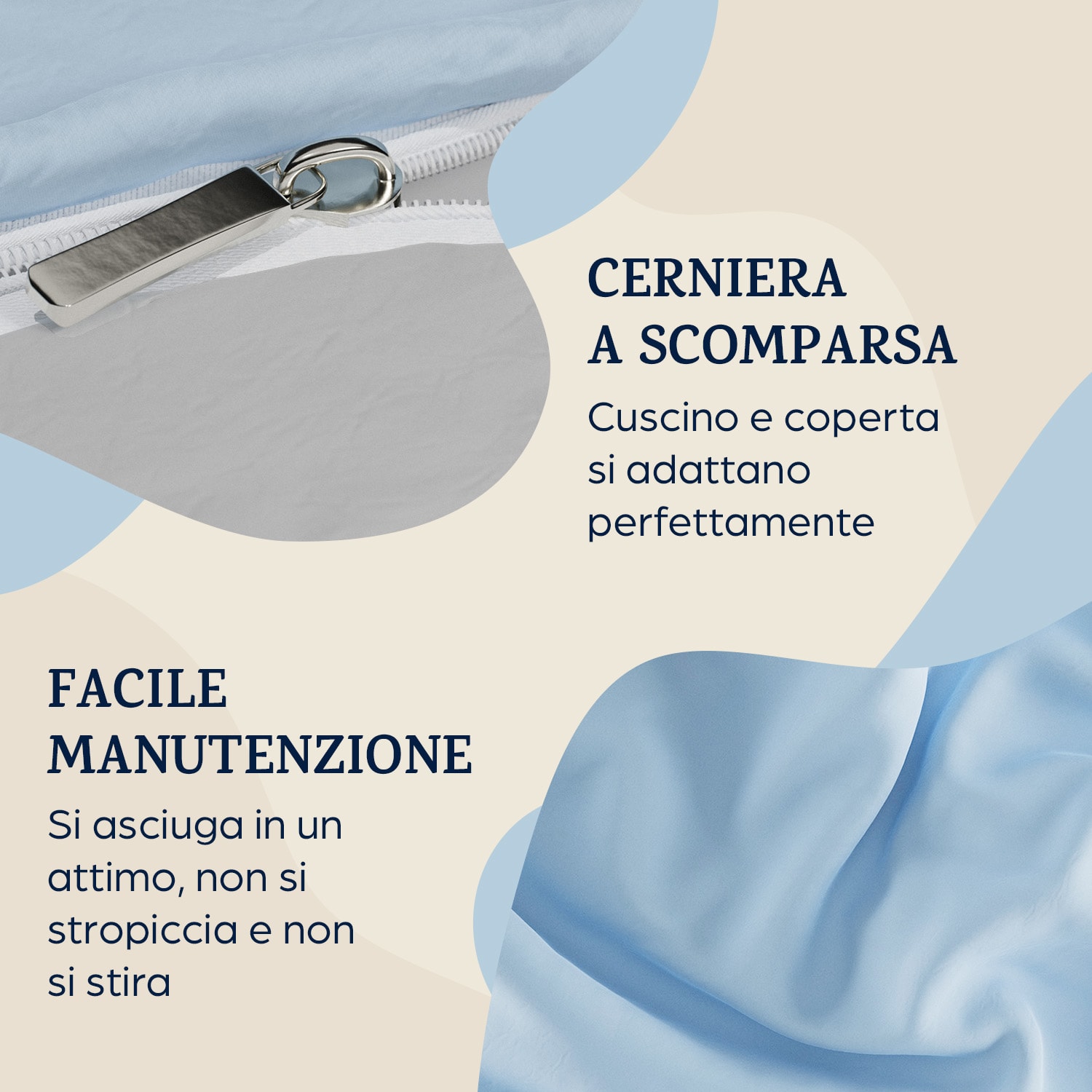 Soft Wonder-Edition, biancheria da letto, 135x200 cm, grigio-blu/bianco Azzurrino