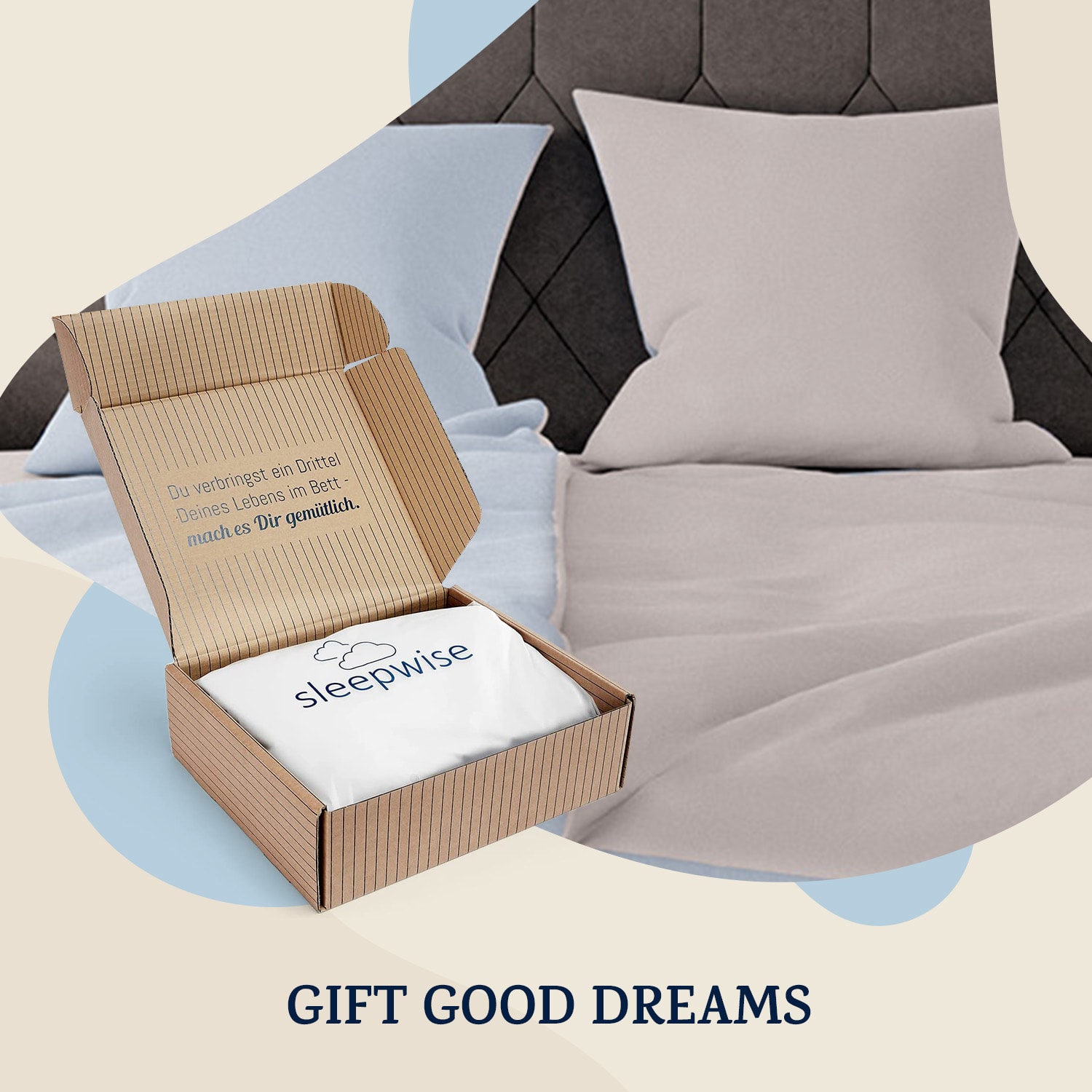 Soft Wonder-Edition Roupa de Cama 135x200 cm Cinzento Azulado/Branco Azul Pálido