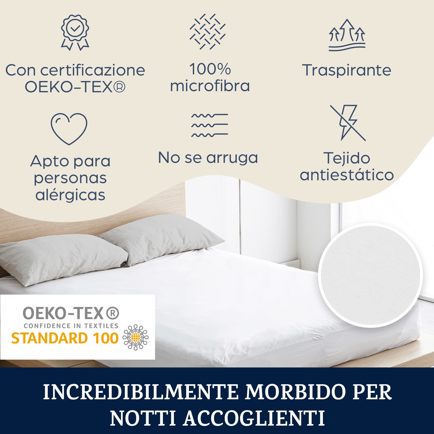 Soft Wonder-Edition Lenzuolo 180-200 x 200 cm Microfibra Bianco