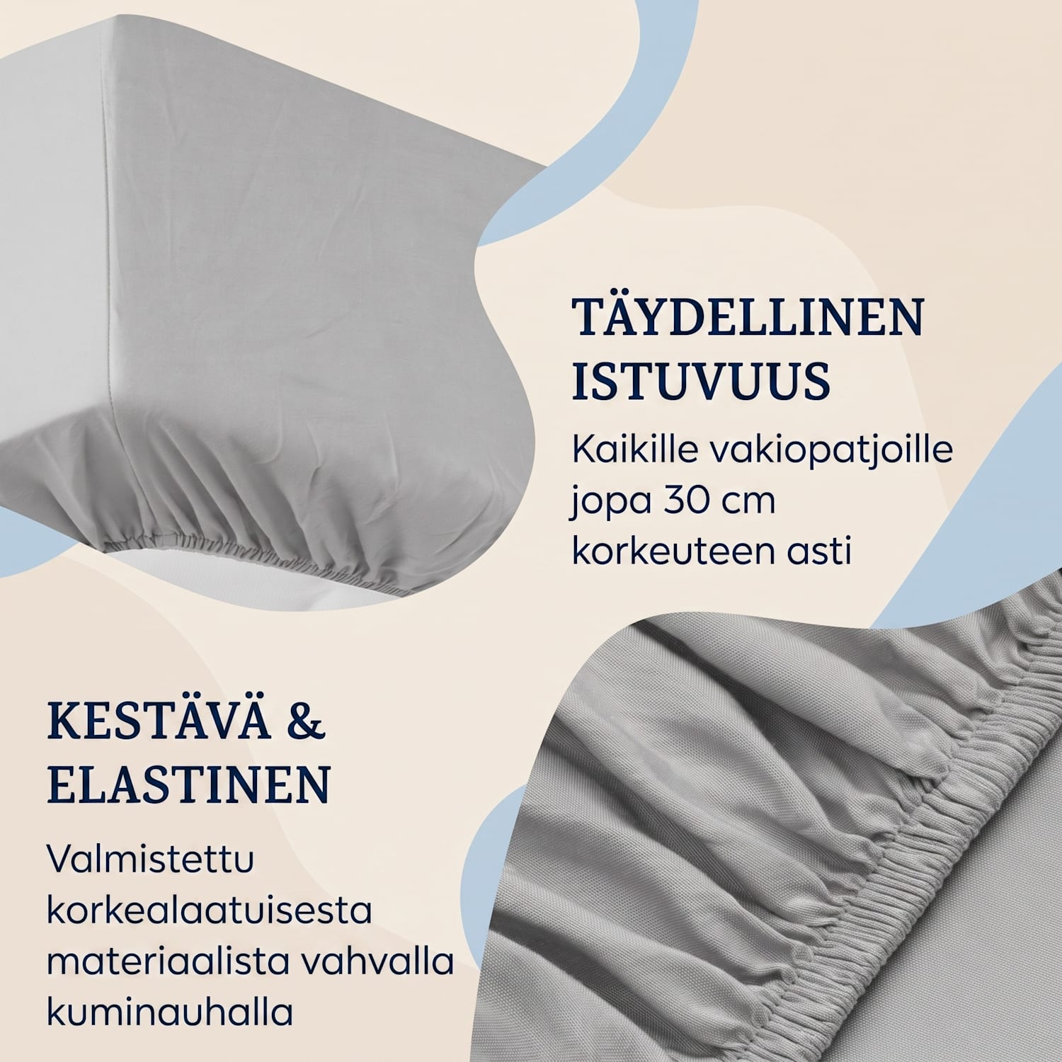 Soft Wonder-Edition, muotoonommeltu lakana, 180–200 x 200 cm, mikrokuitu, vaaleanharmaa Kyyhkynharmaa