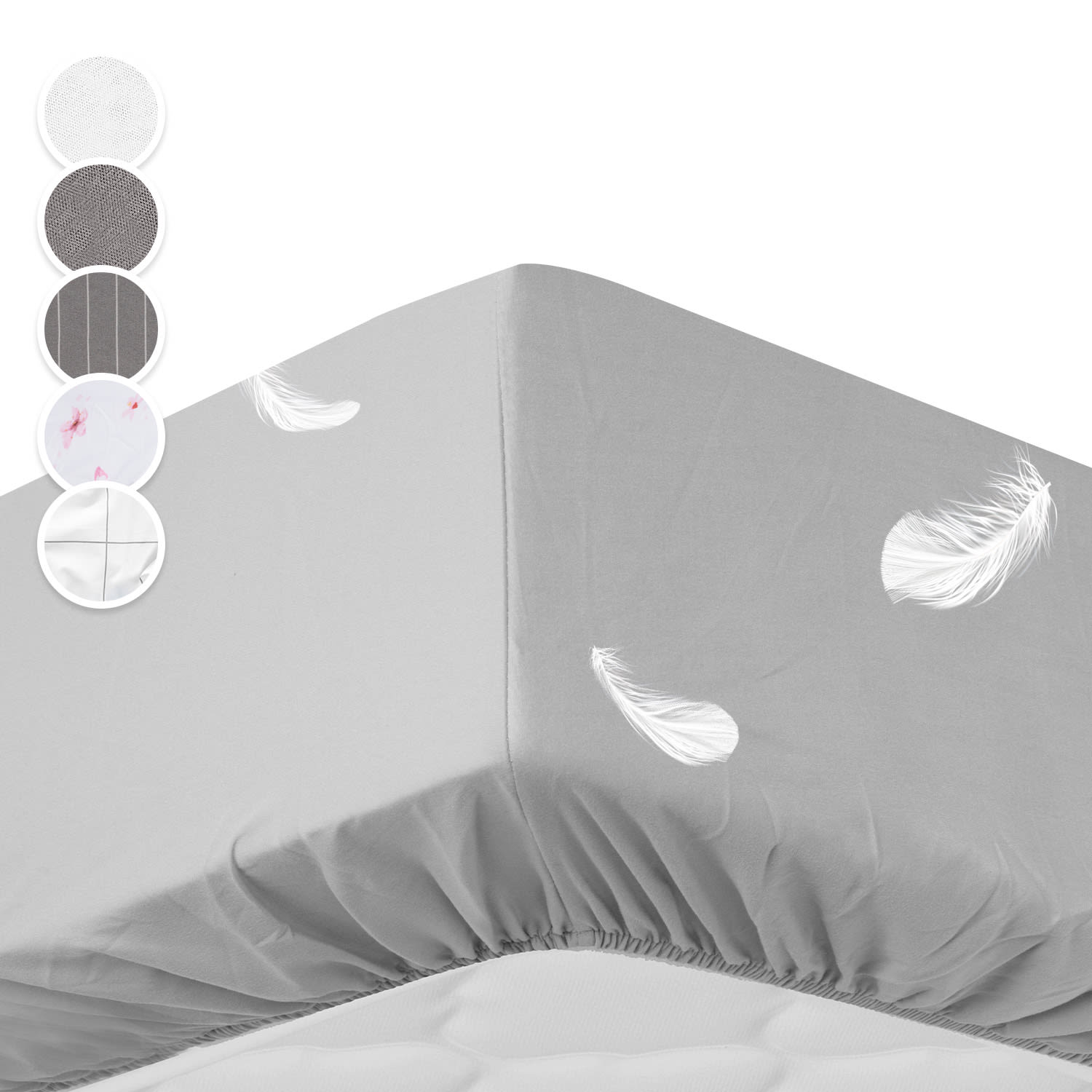Soft Wonder-Edition, muotoonommeltu lakana, 180–200 x 200 cm, mikrokuitu, vaaleanharmaa Kyyhkynharmaa