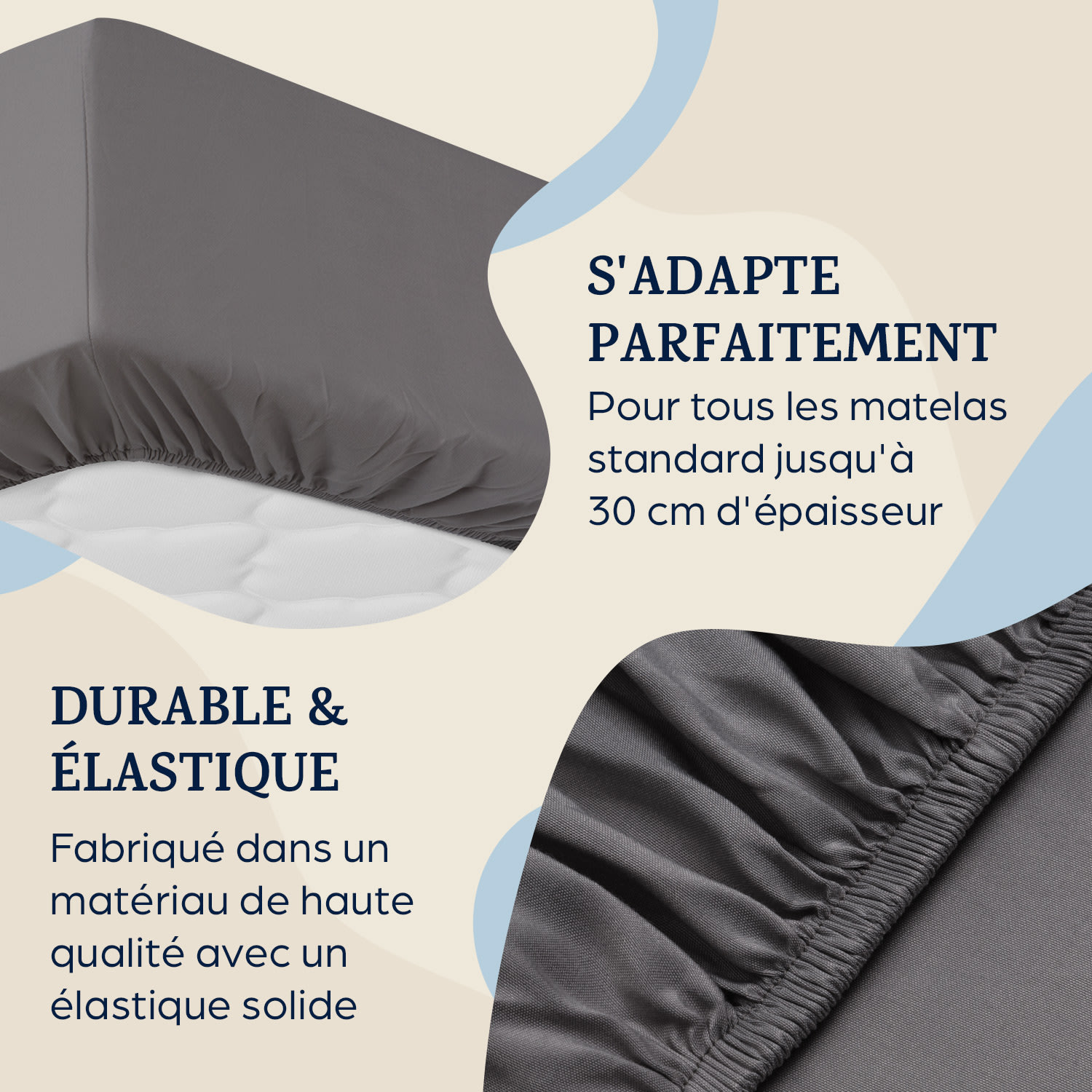 Soft Wonder-Edition drap housse 180-200 x 200 cm microfibre gris foncé 