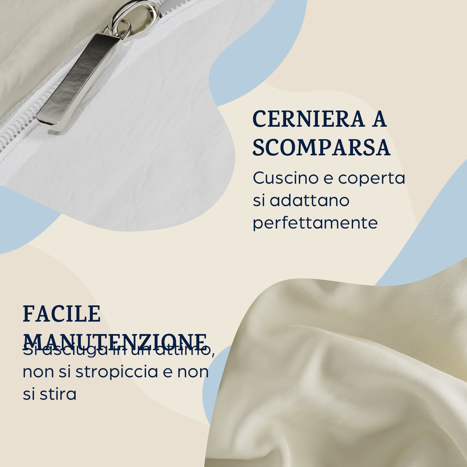 Soft Wonder-Edition Copripiumino 135x200 cm Crema vintage