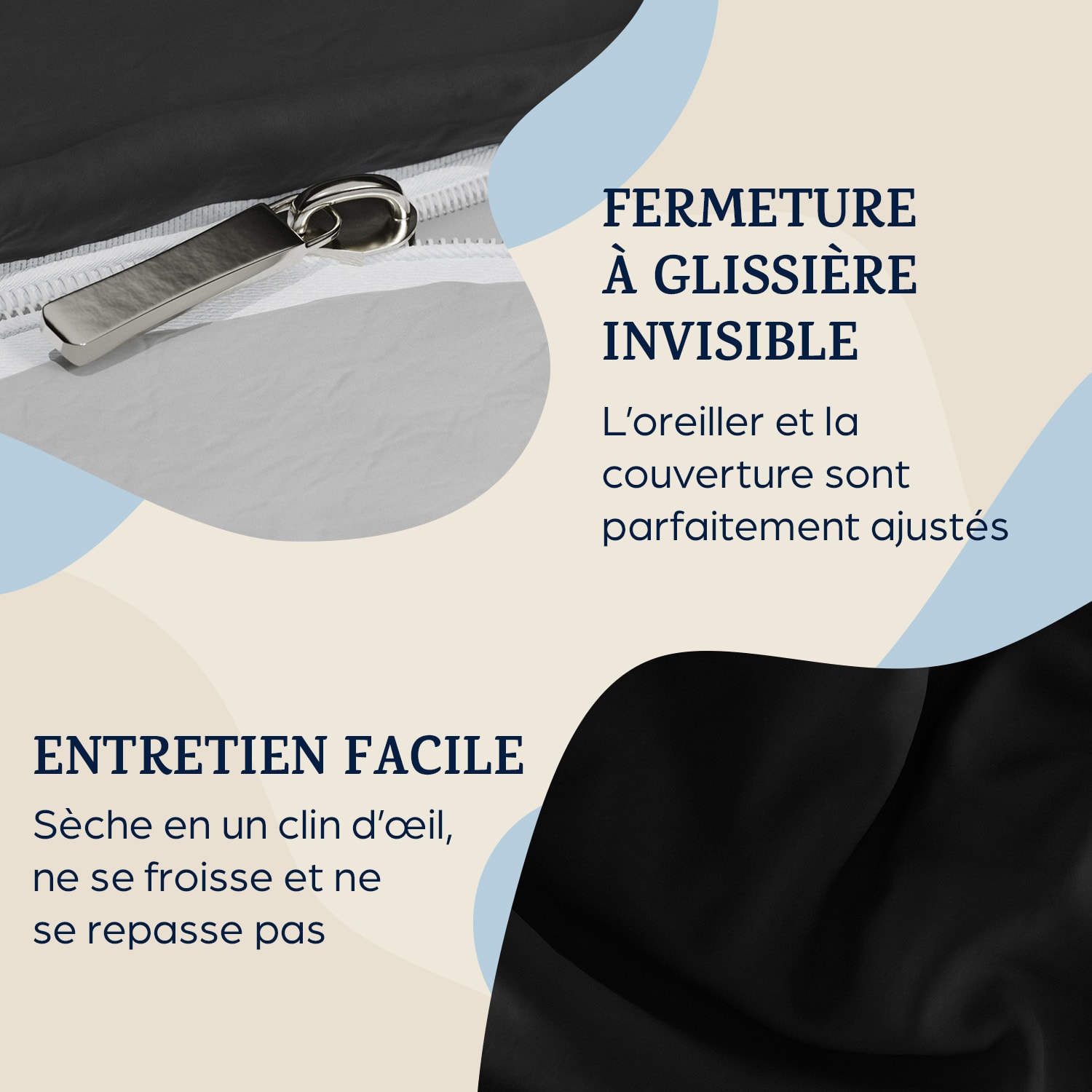 Soft Wonder-Edition parure de lit 200x200 cm gris foncé/gris clair 