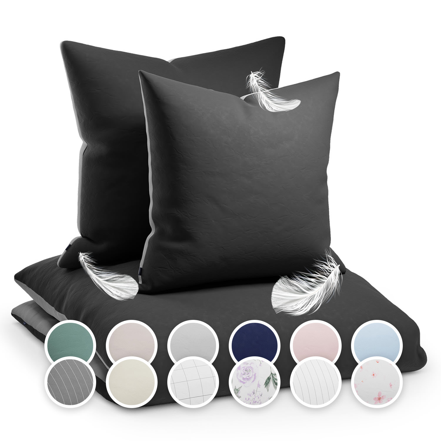 Soft Wonder Edition beddengoed 200x200 cm donkergrijs/lichtgrijs Donkergrijs