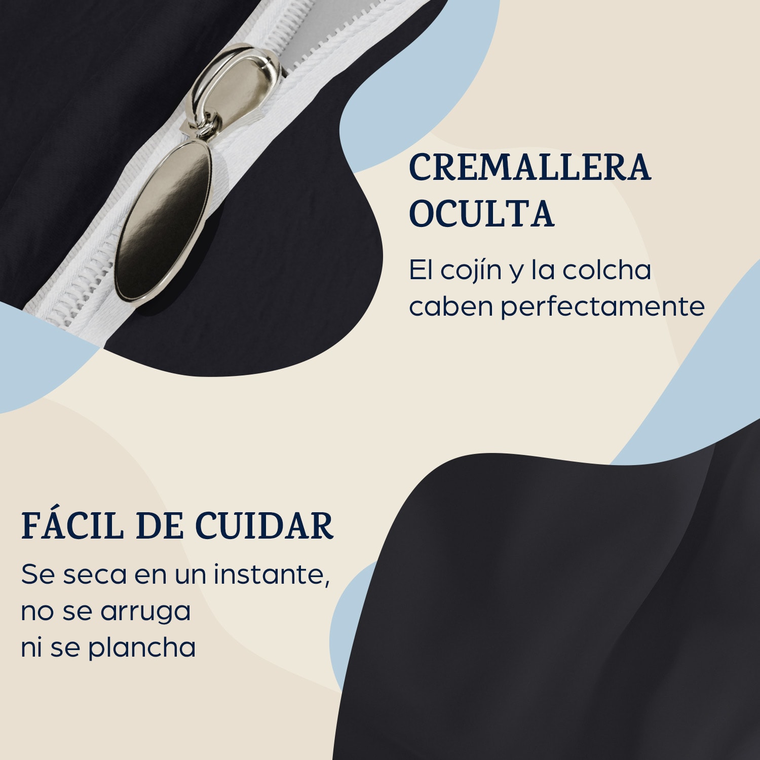 Ropa de cama de felpa Traumwolle 155x200 cm Gris Oscuro