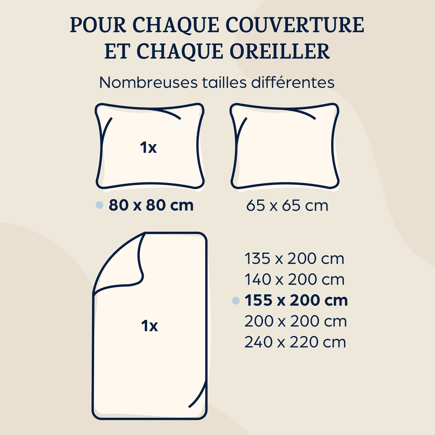 Traumwolle Parure de lit en coton Biber 155x200 cm Gris Foncé