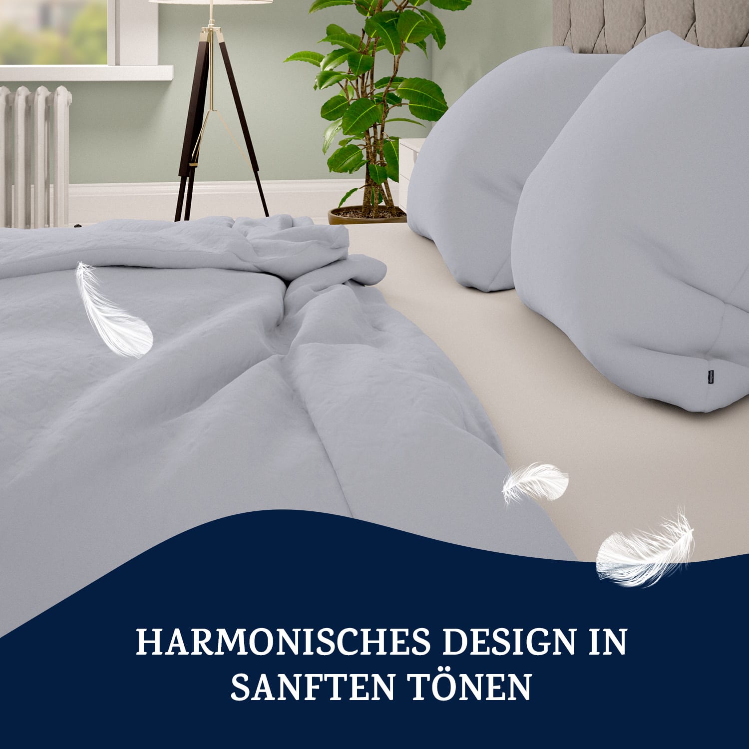 Traumwolle Biber-Bettwäsche 135x200 cm Taubengrau