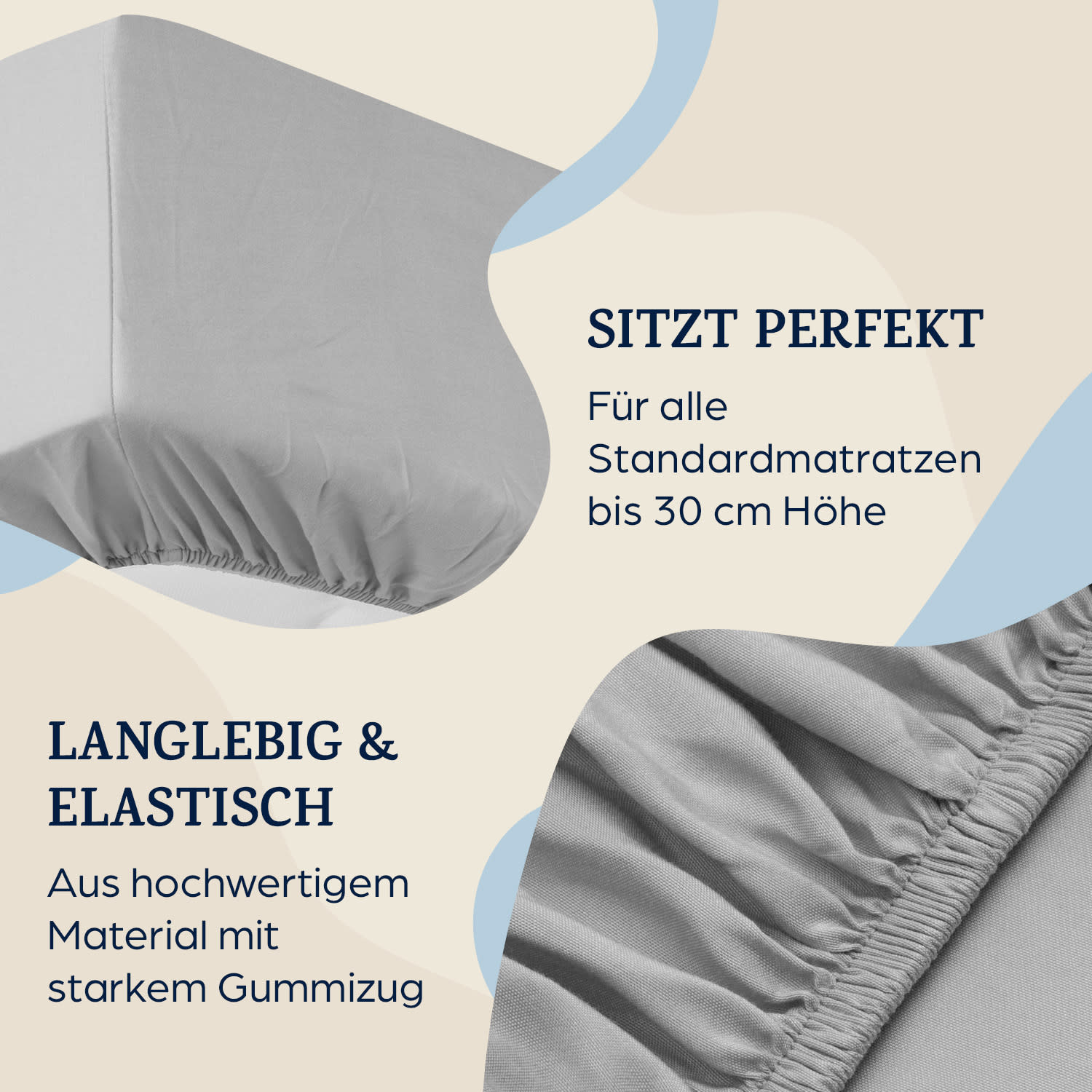 Soft Wonder-Edition Spannbettlaken 140-160 x 200 cm Mikrofaser Taubengrau