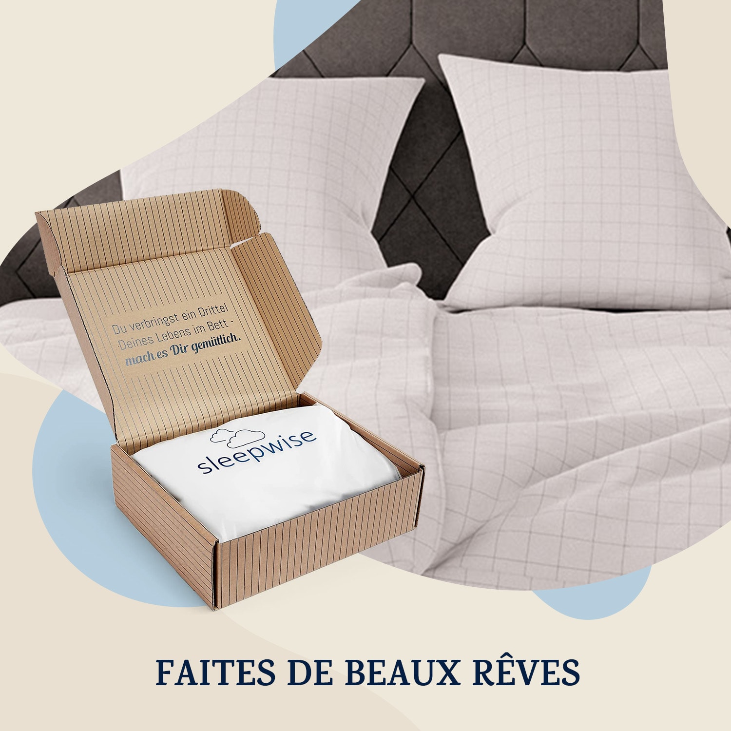 Soft Wonder-Edition beddengoed 135x200 cm wit/grijs geruit 