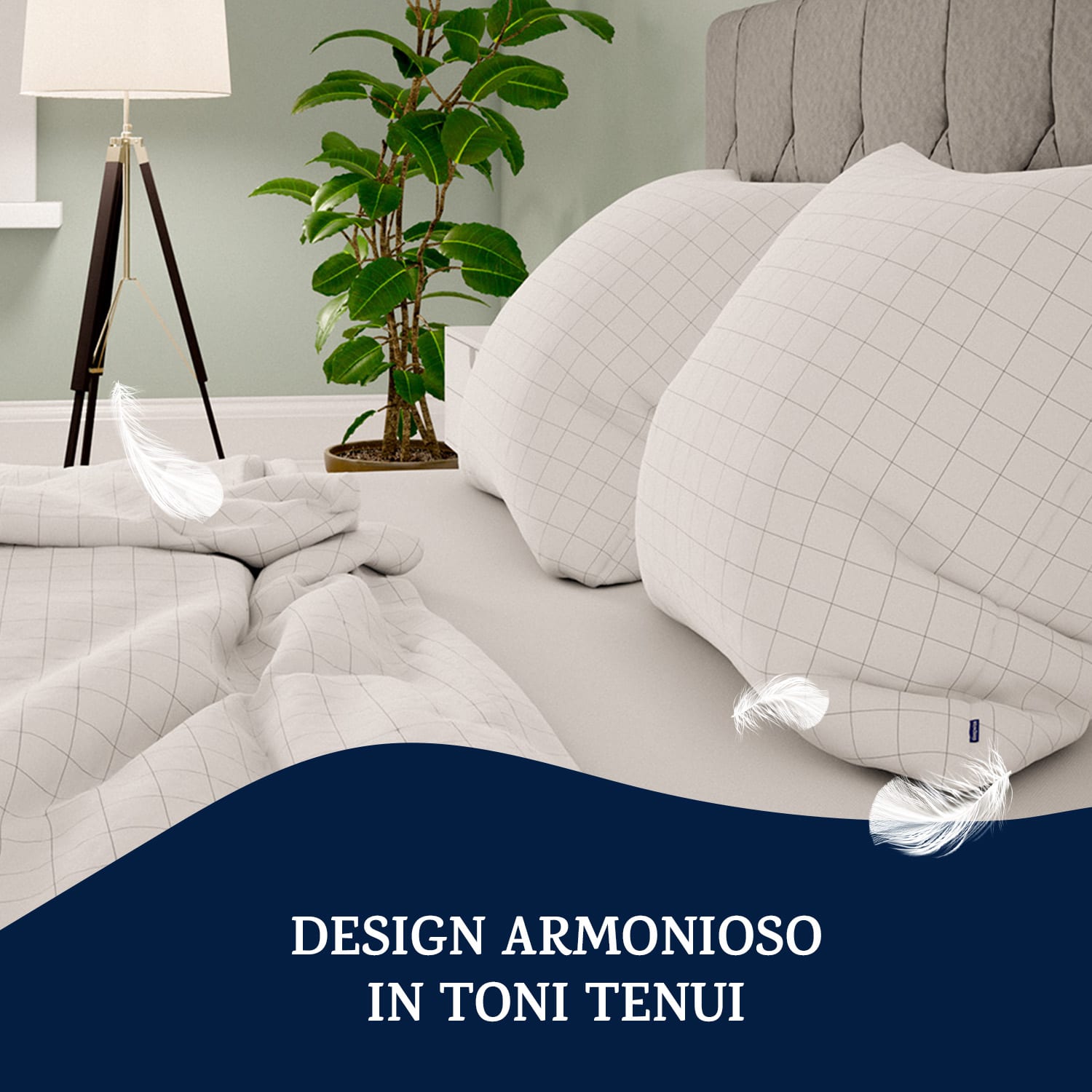 Soft Wonder-Edition, biancheria da letto, 135x200 cm, bianco/grigio a quadretti Multi