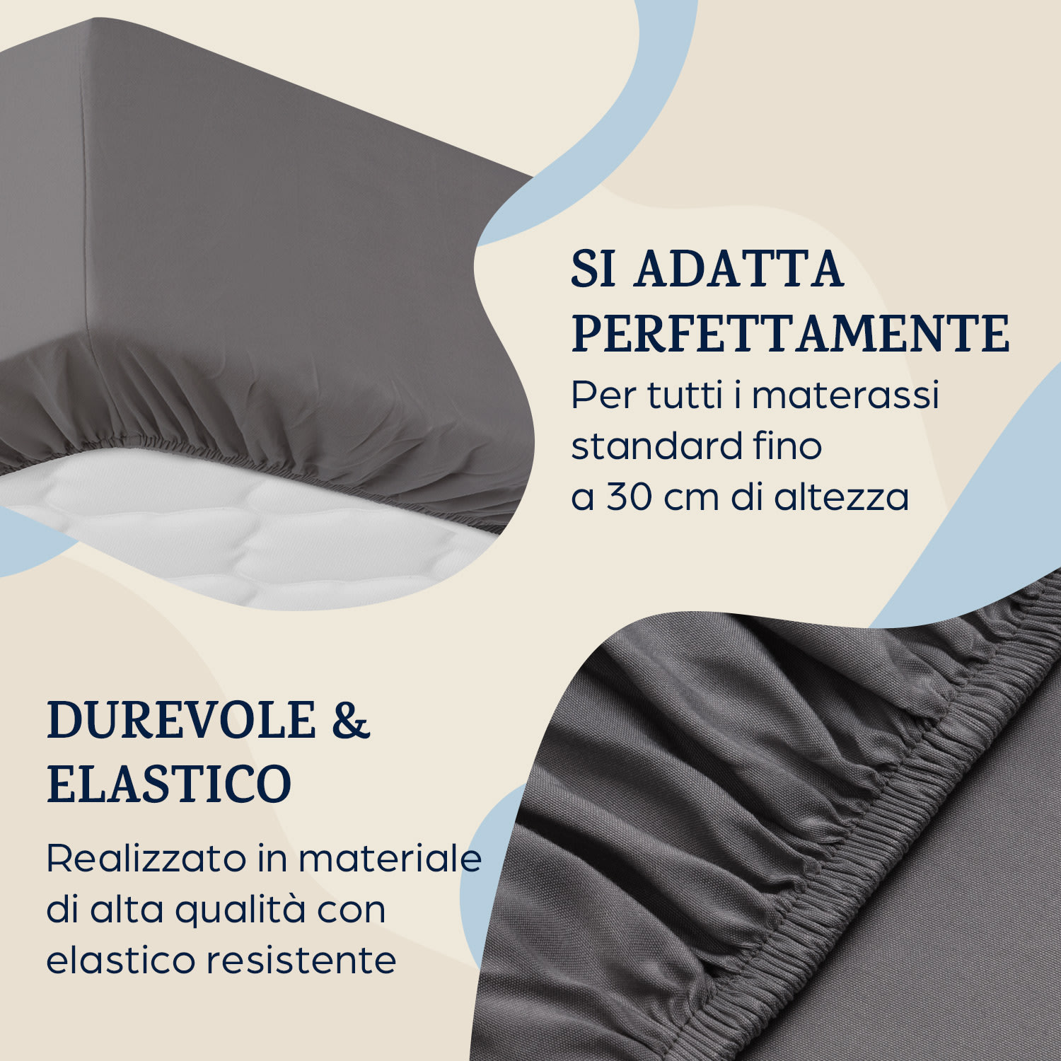 Soft Wonder-Edition Lenzuolo 140-160 x 200 cm Microfibra Grigio scuro