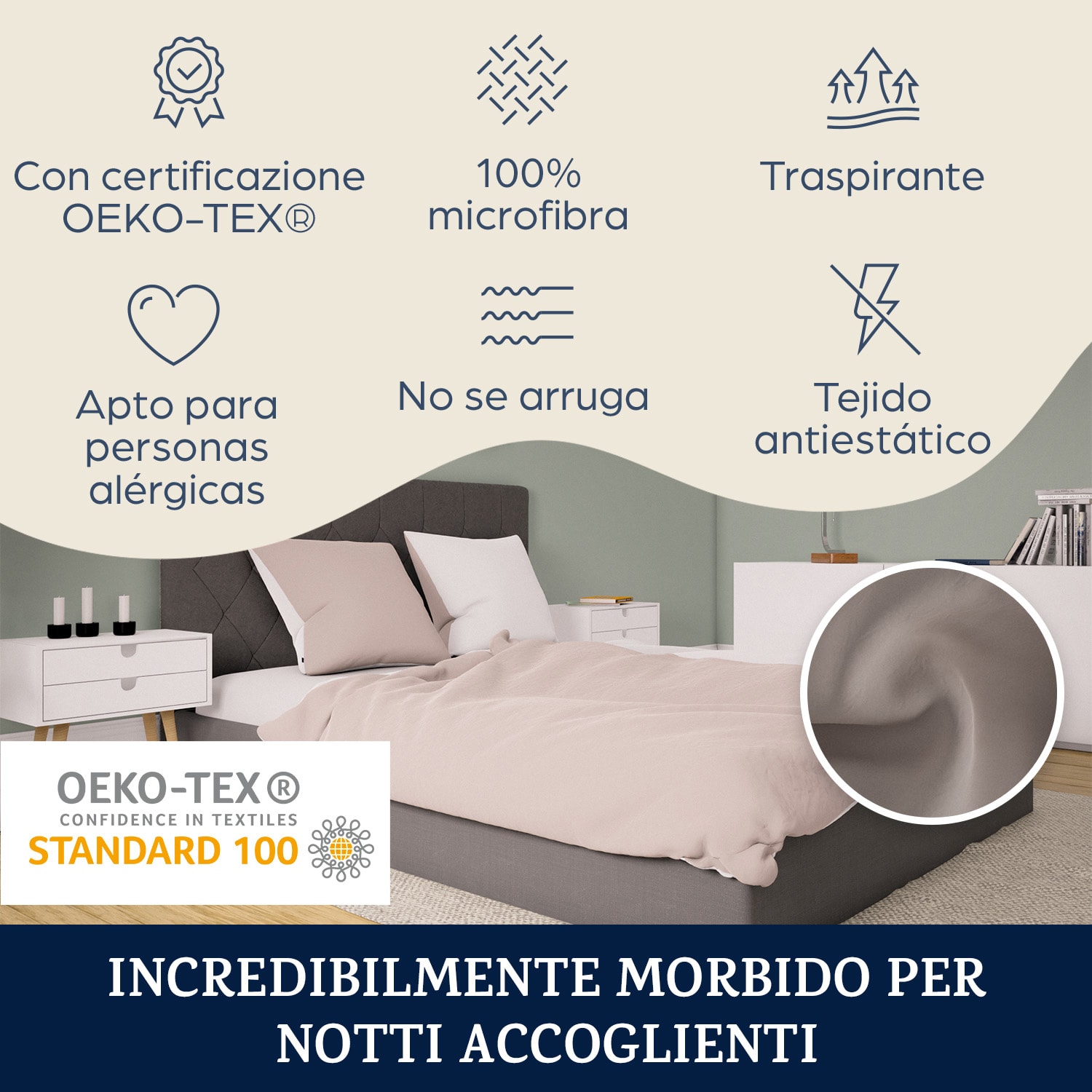 Soft Wonder-Edition, biancheria da letto, 200x200 cm Sabbia