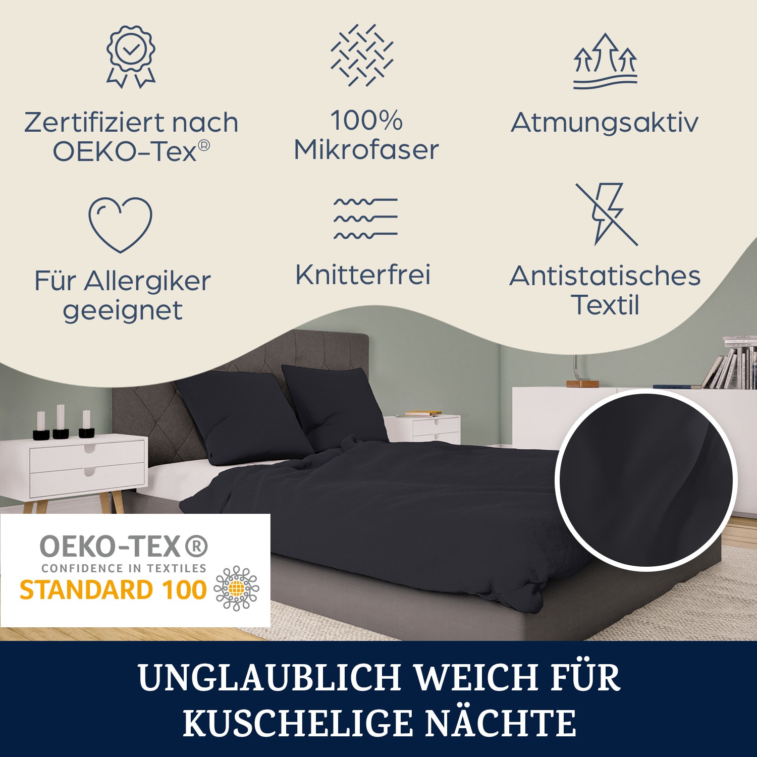 Traumwolle Parure de lit en coton Biber 200x200 cm 