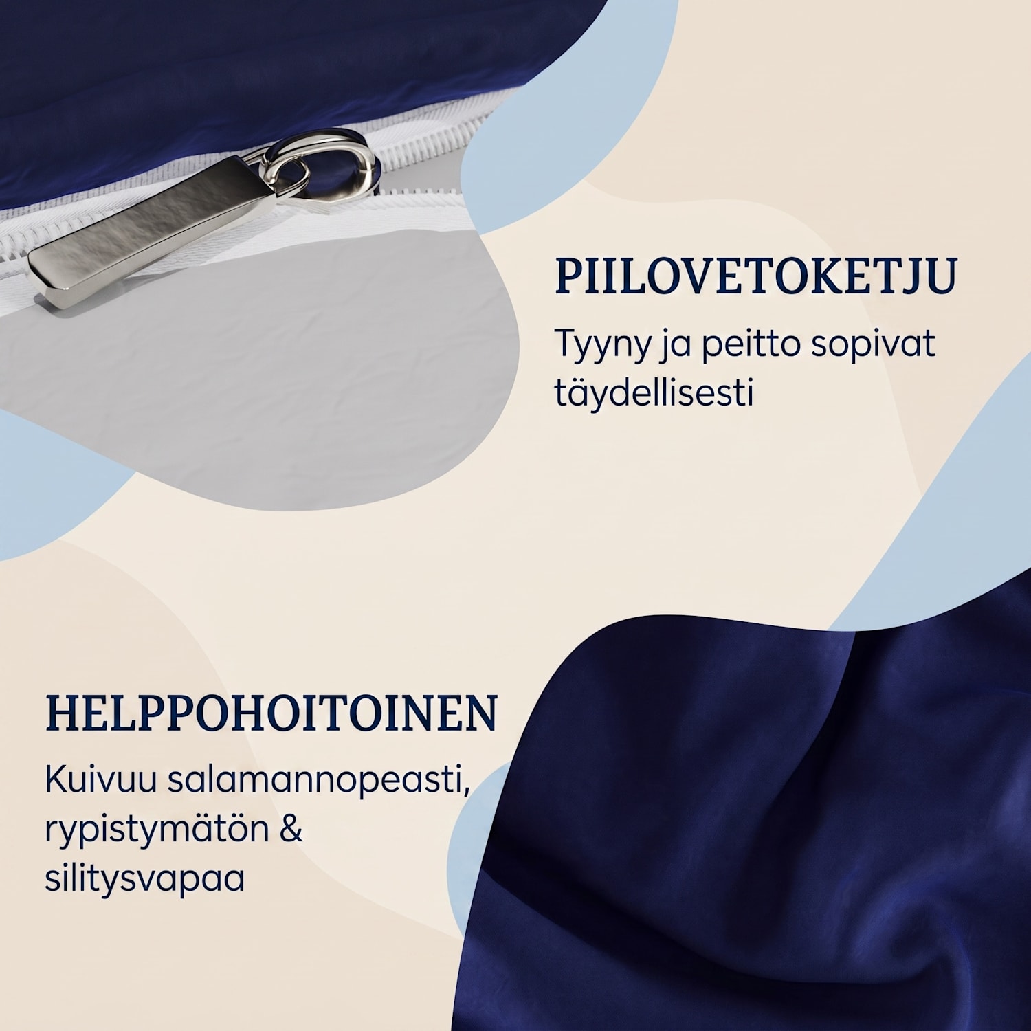 Soft Wonder-Edition, vuodevaatteet, 200 x 200 cm Sininen Valtameri