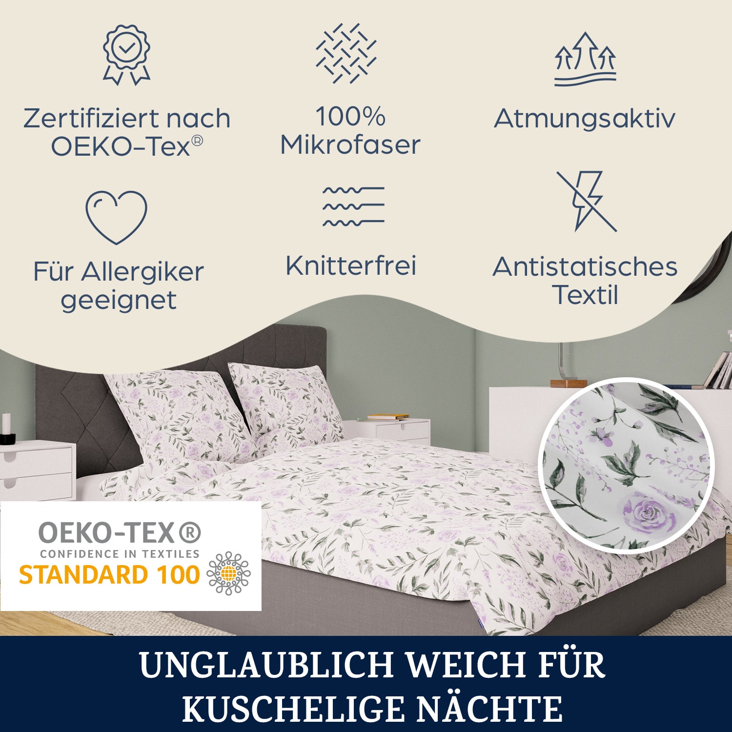 Soft Wonder-Edition Copripiumino 155x200 cm Fiorato