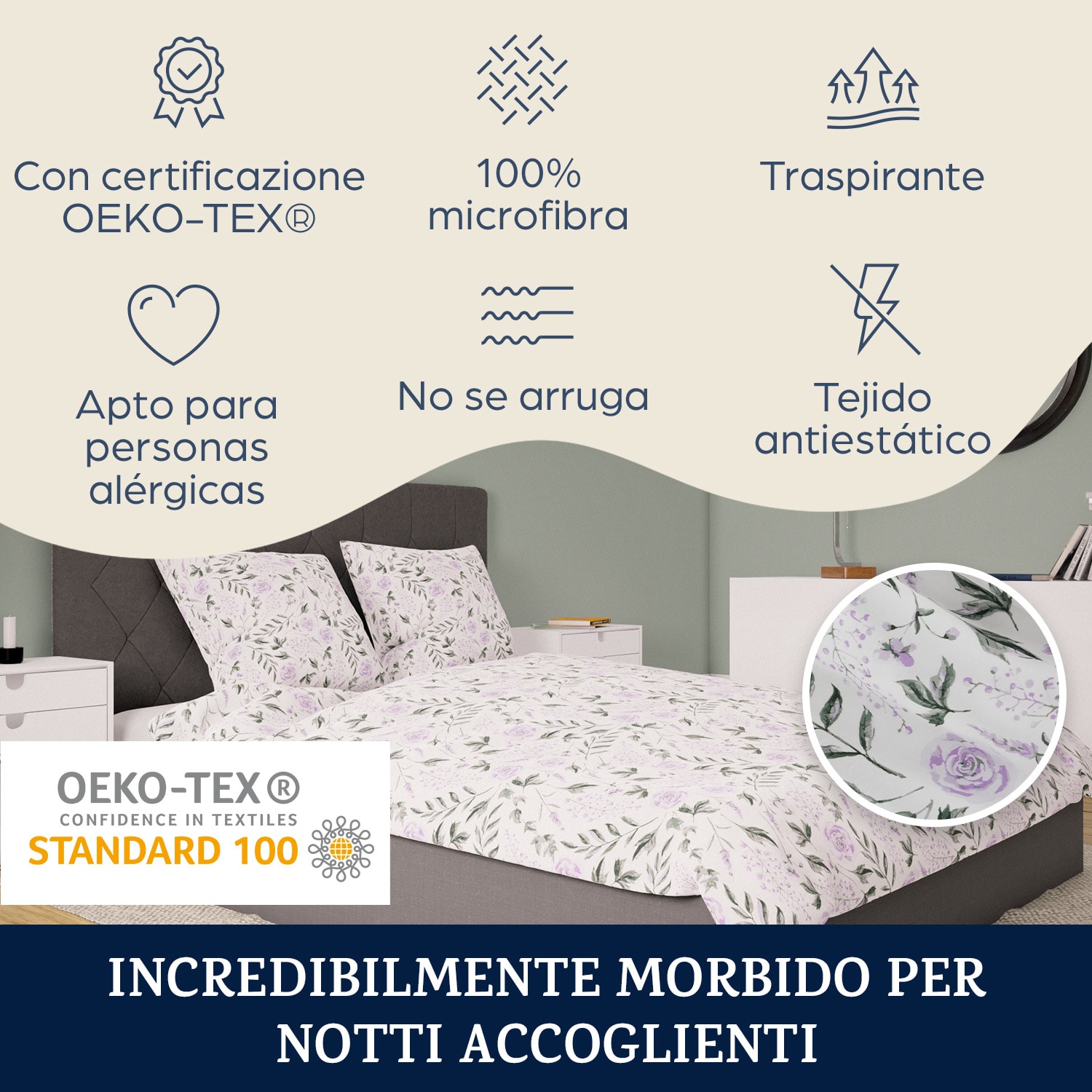 Soft Wonder-Edition Copripiumino 155x200 cm Fiorato