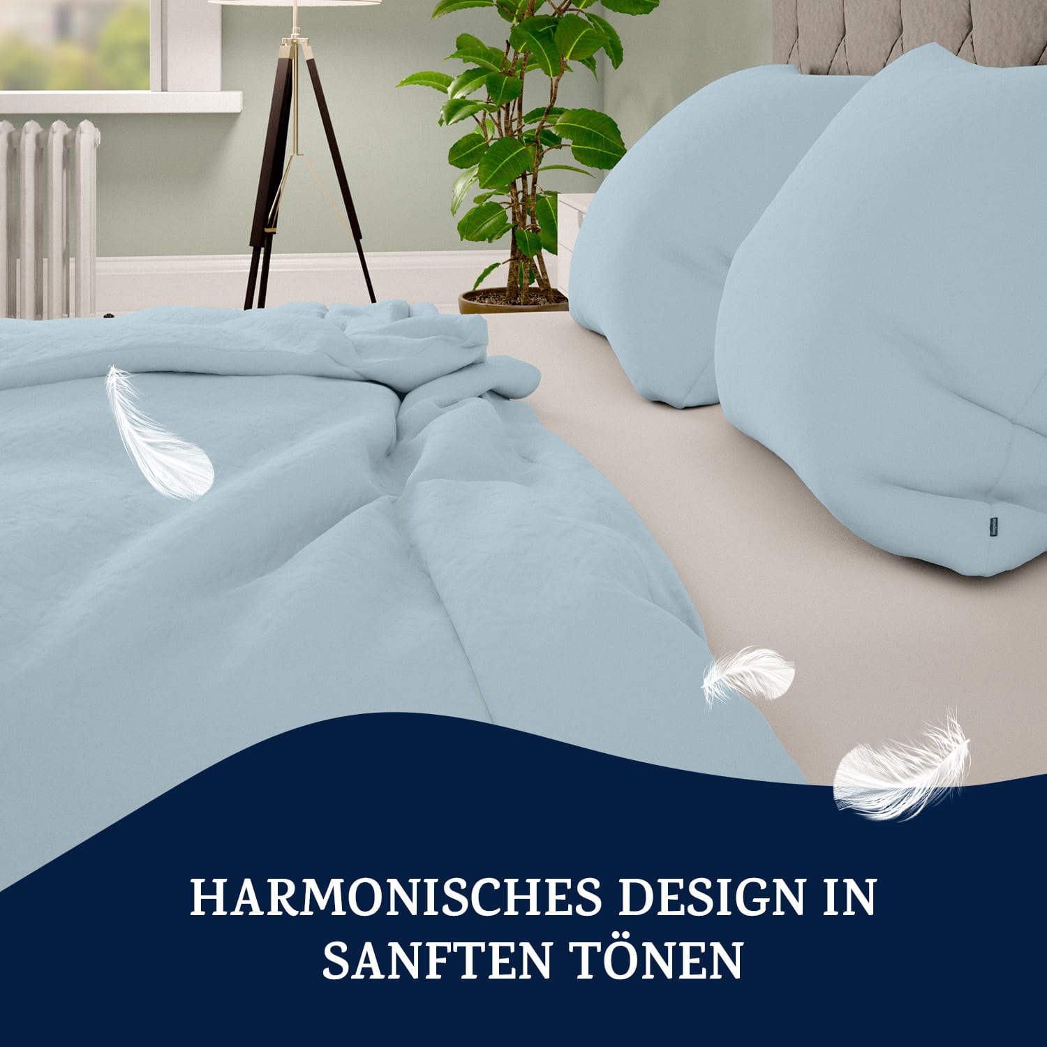 Traumwolle Biber-Bettwäsche 135x200 cm Hellblau