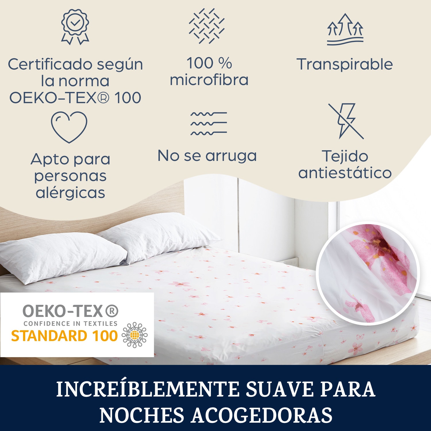 Ropa de cama edición Soft Wonder 180-200x200 cm Flores Rosas