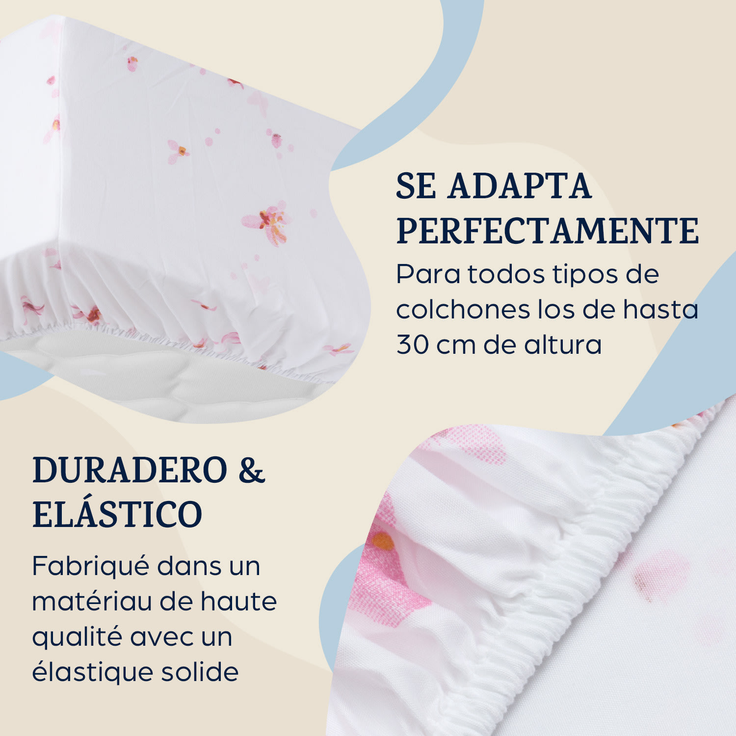 Ropa de cama edición Soft Wonder 180-200x200 cm Flores Rosas