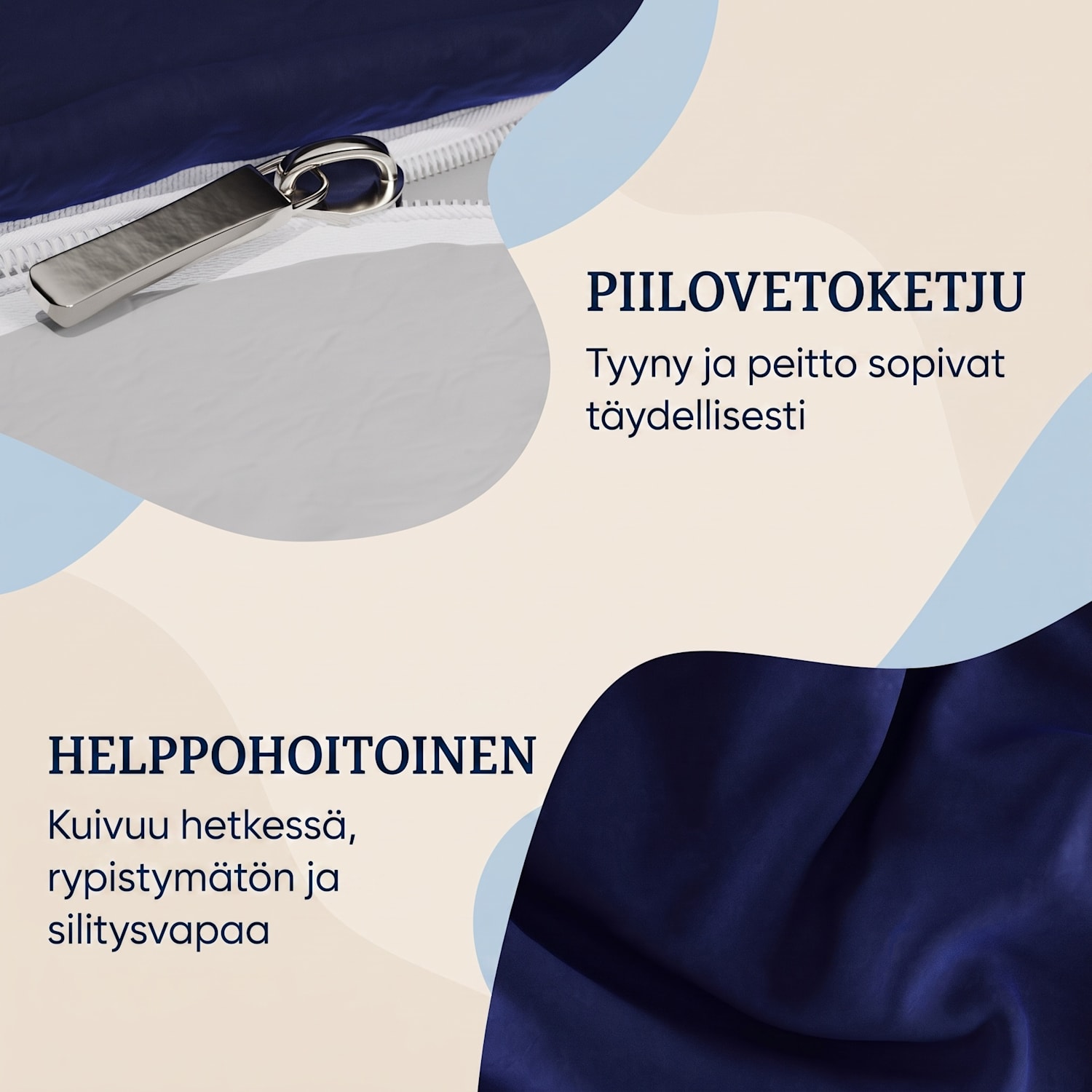 Soft Wonder-Edition, pussilakana, 155 x 200 cm Sininen Valtameri