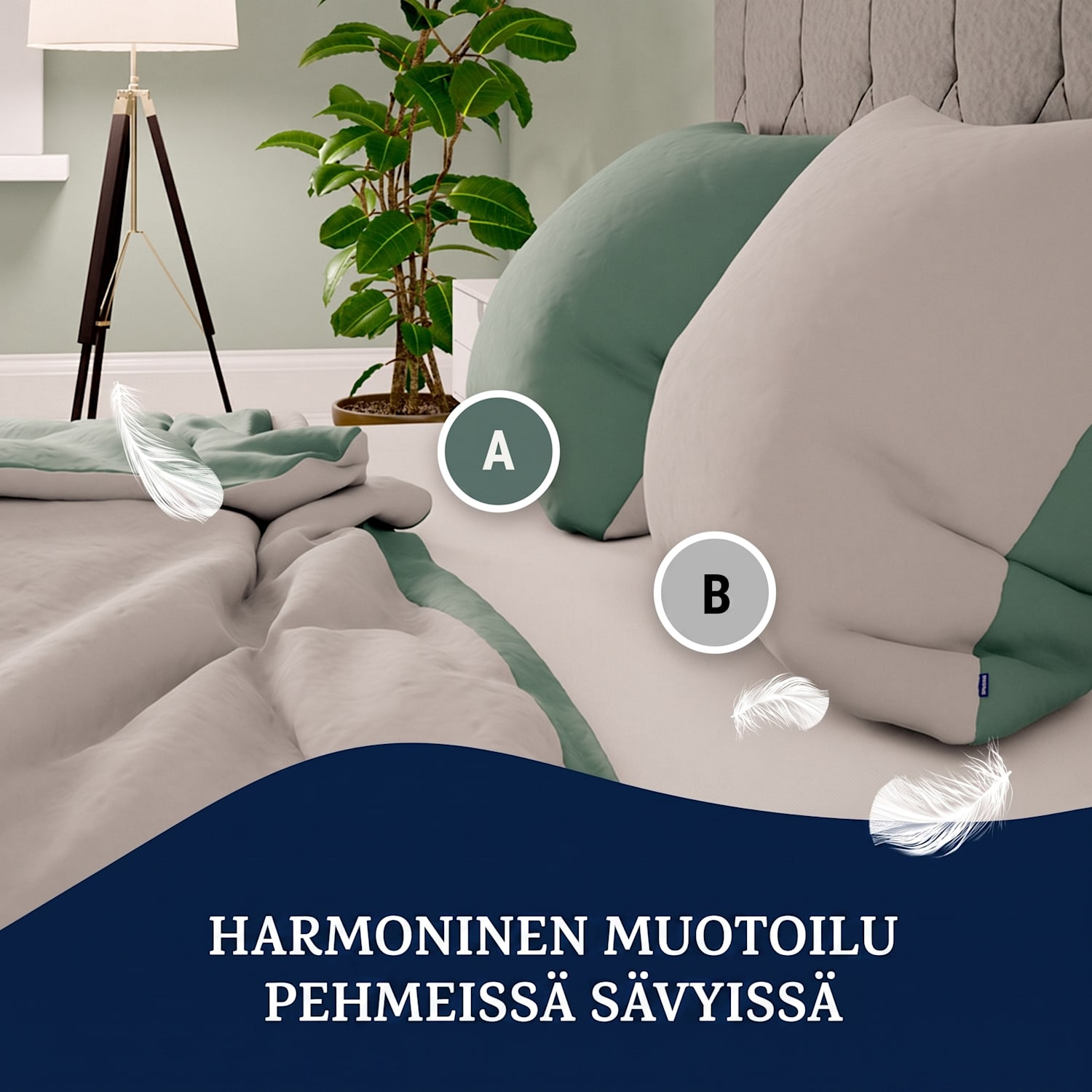 Soft Wonder-Edition, vuodevaatteet, 200 x 200 cm Lehdenvihreä